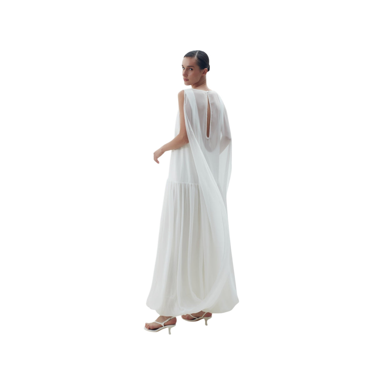 Off-White Cape Cloud Midi Dress