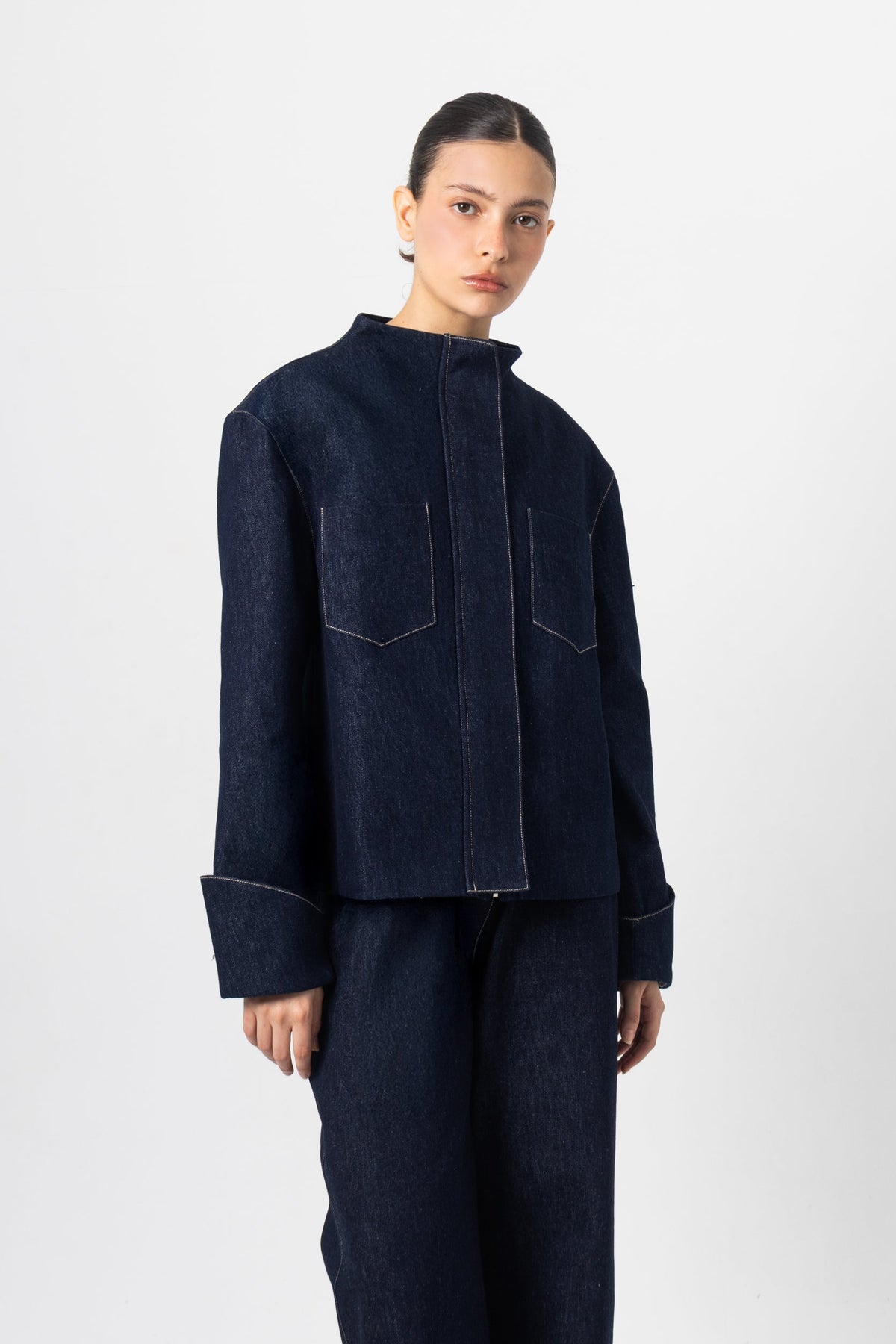 FARAH SEIF - Solin Oversized Denim Jacket, buy at DOORS NYC