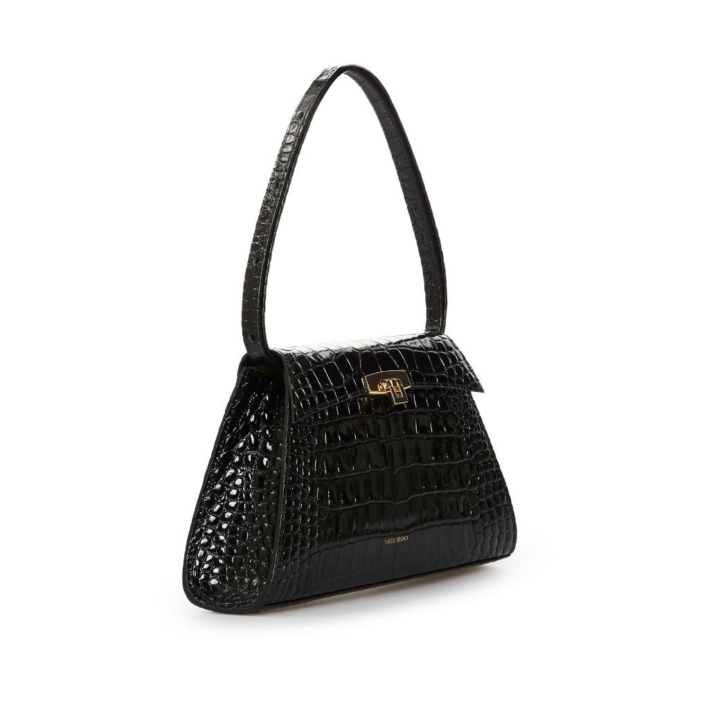 VIKELE STUDIO - Stephanie Croco Bag | Black, buy at DOORS NYC