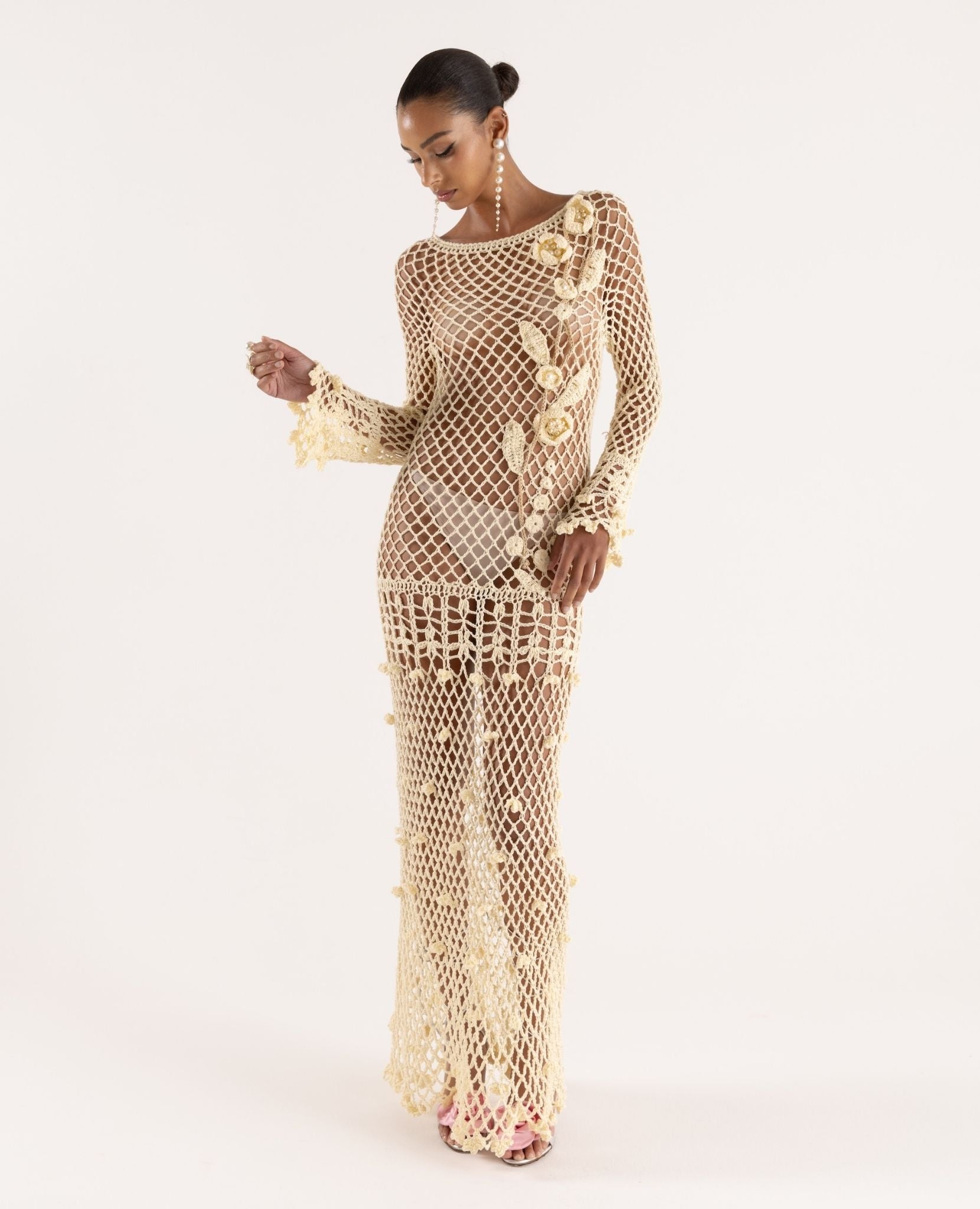 ANDREEVA - Butter Yellow Vanilla Handmade Crochet Dress | DOORS NYC ANDREEVA - Butter Yellow Vanilla Handmade Crochet Dress | DOORS NYC