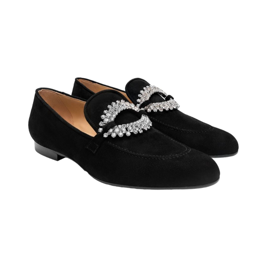 Kate Black Suede Loafers
