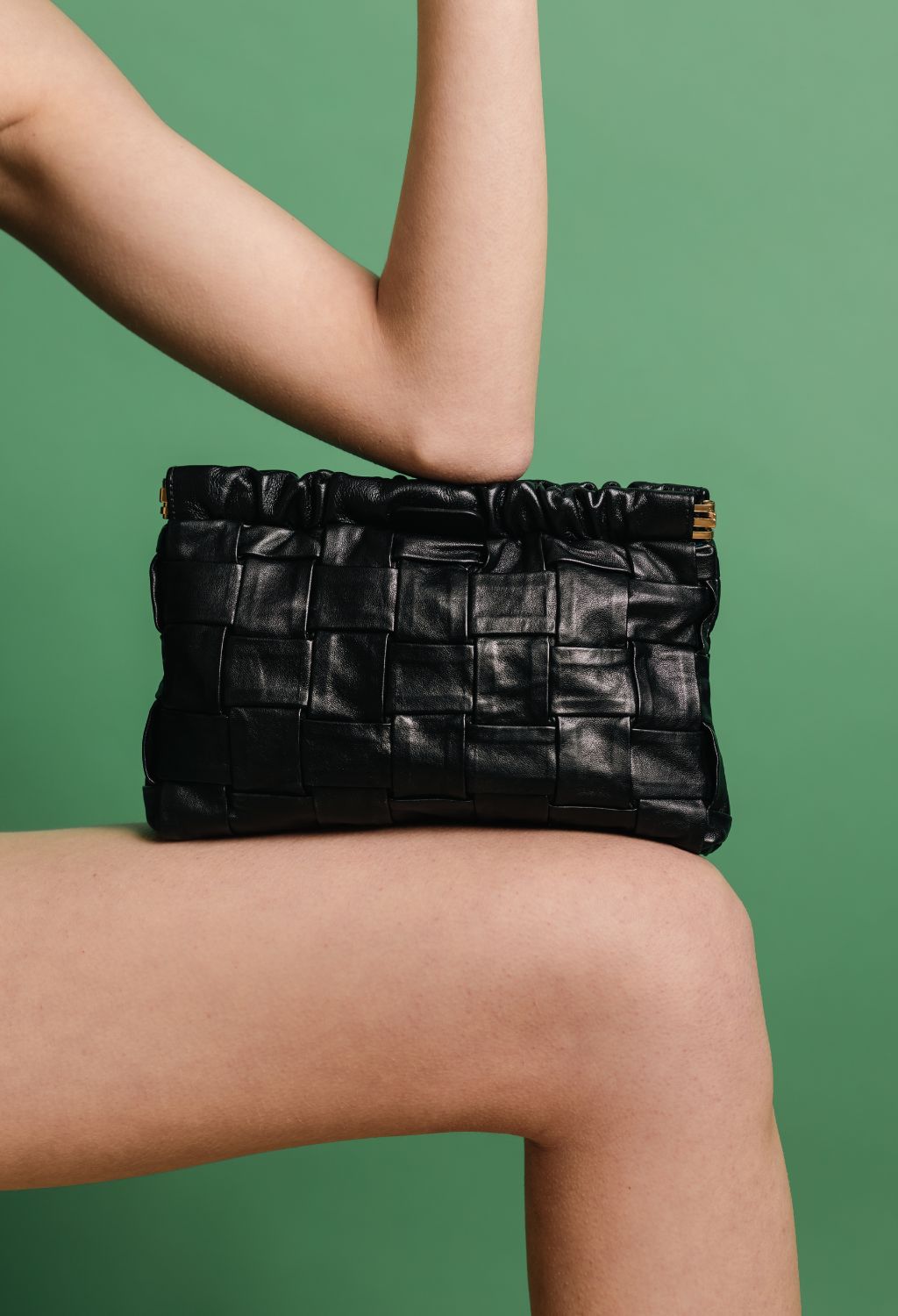 SCLARANDIS - Woven Leather Clutch Bag, buy at DOORS NYC