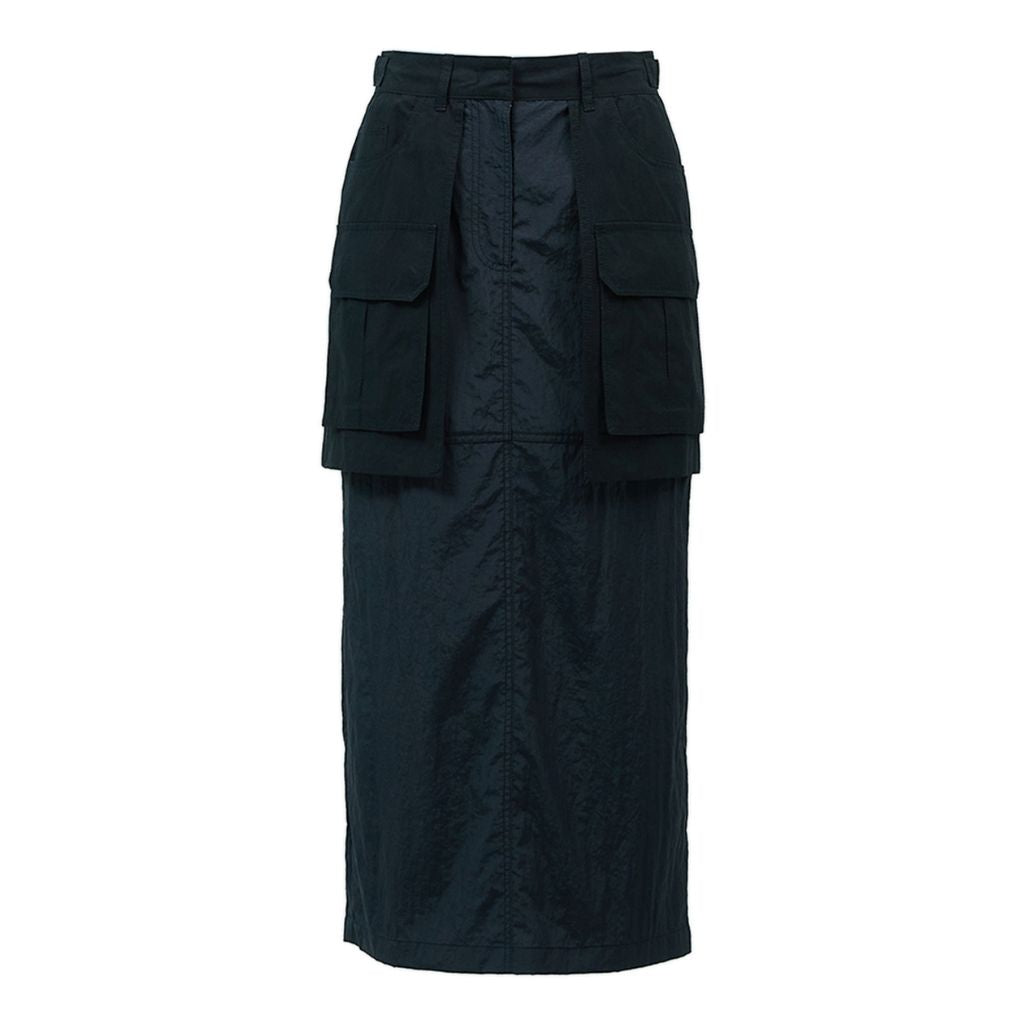 JUUN.J - High Waist Cargo Midi Skirt | Black, buy at DOORS NYC