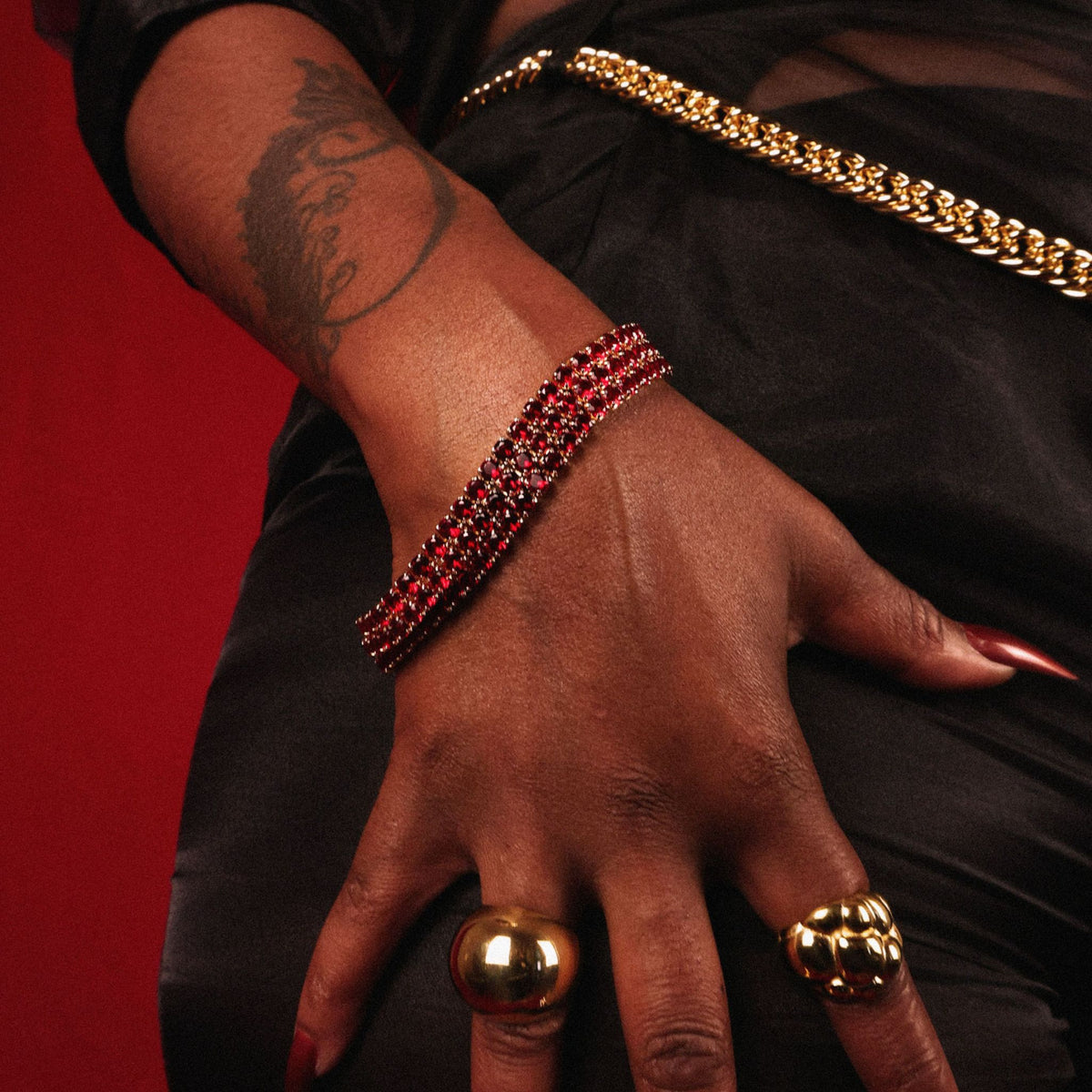 Chunky Gold Cuban Link and Ball Belt