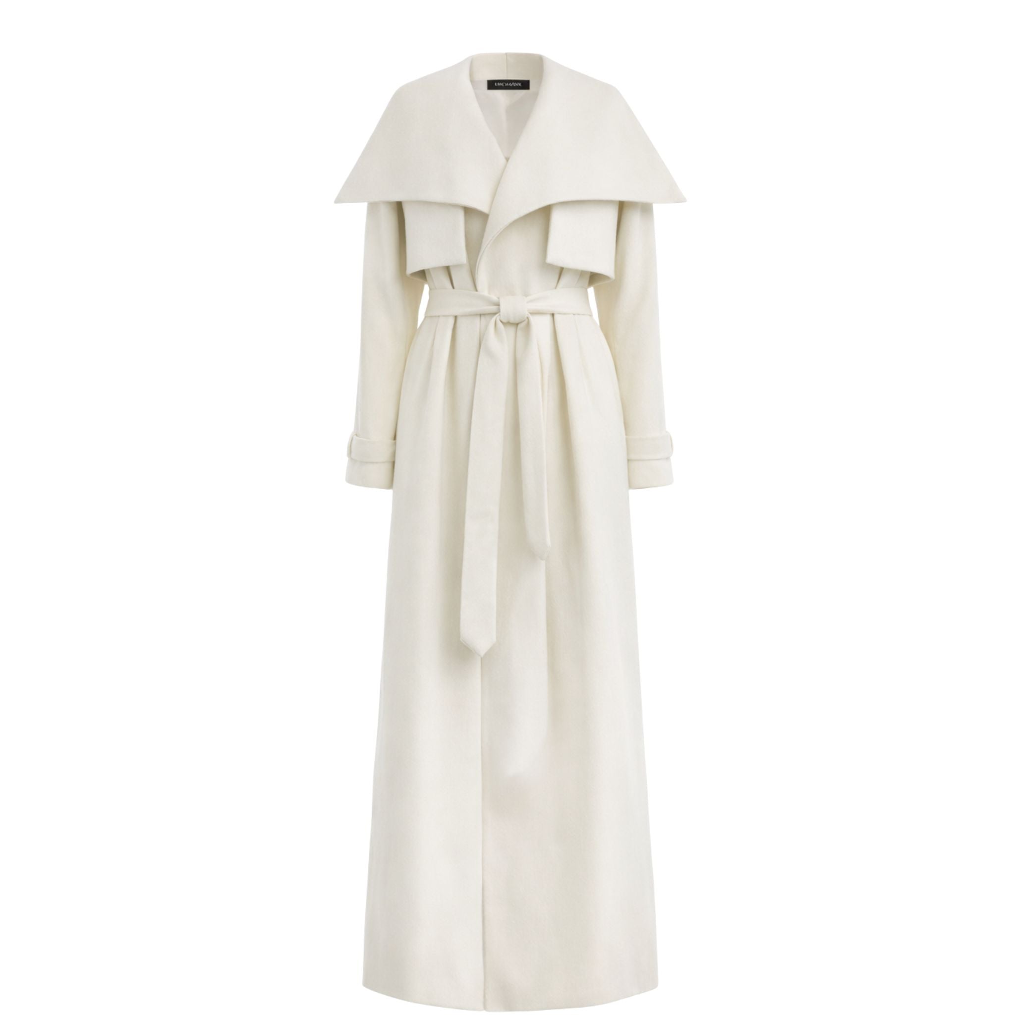 KRIS MARÁN - Maxi Leather Trench Coat | Ecru, buy at DOORS NYC