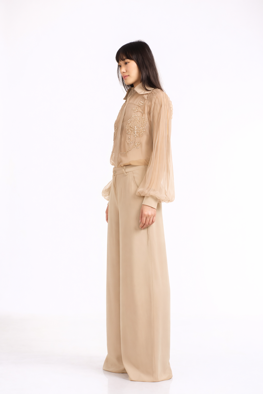Flared Trousers | Beige