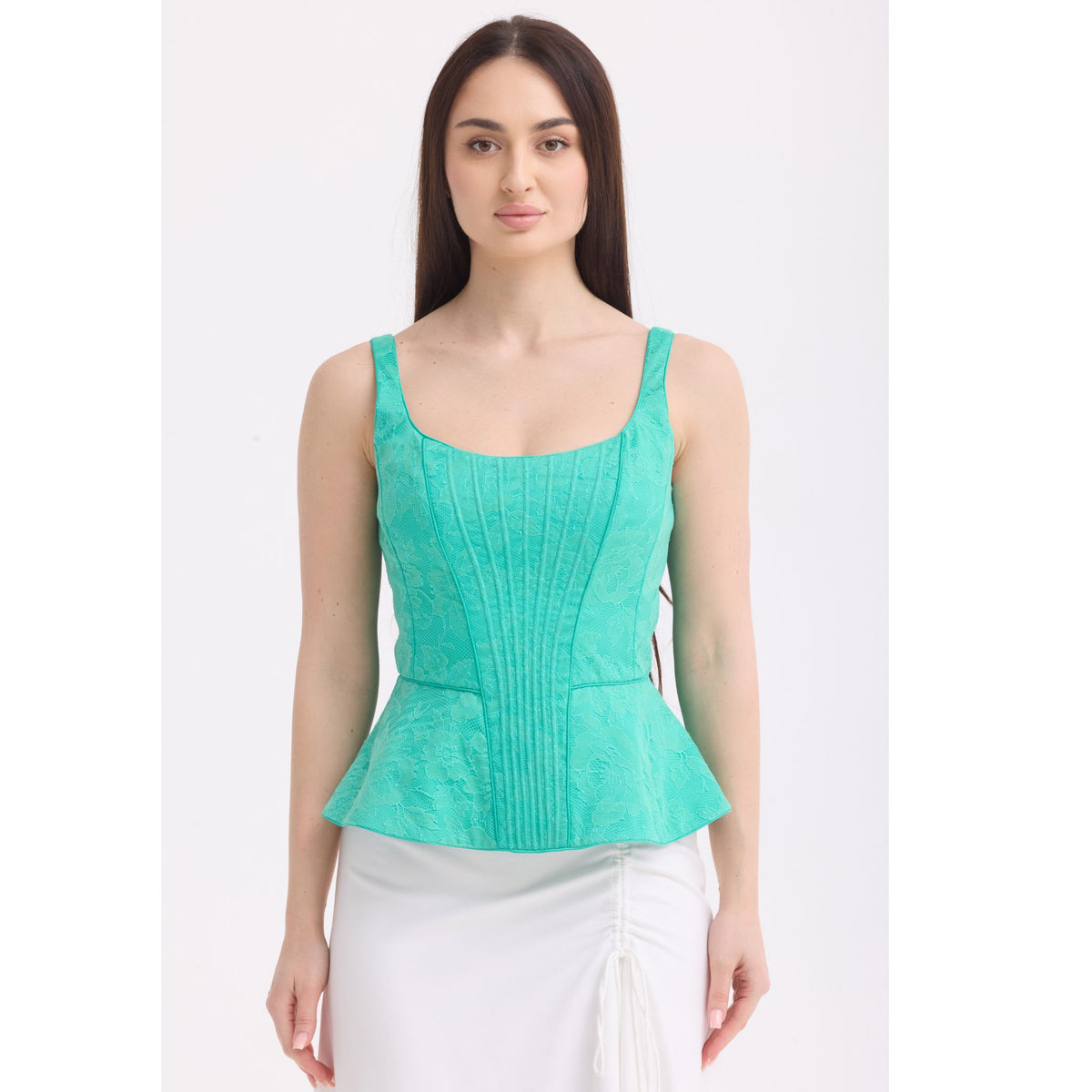 Aqua Lace Corset Top