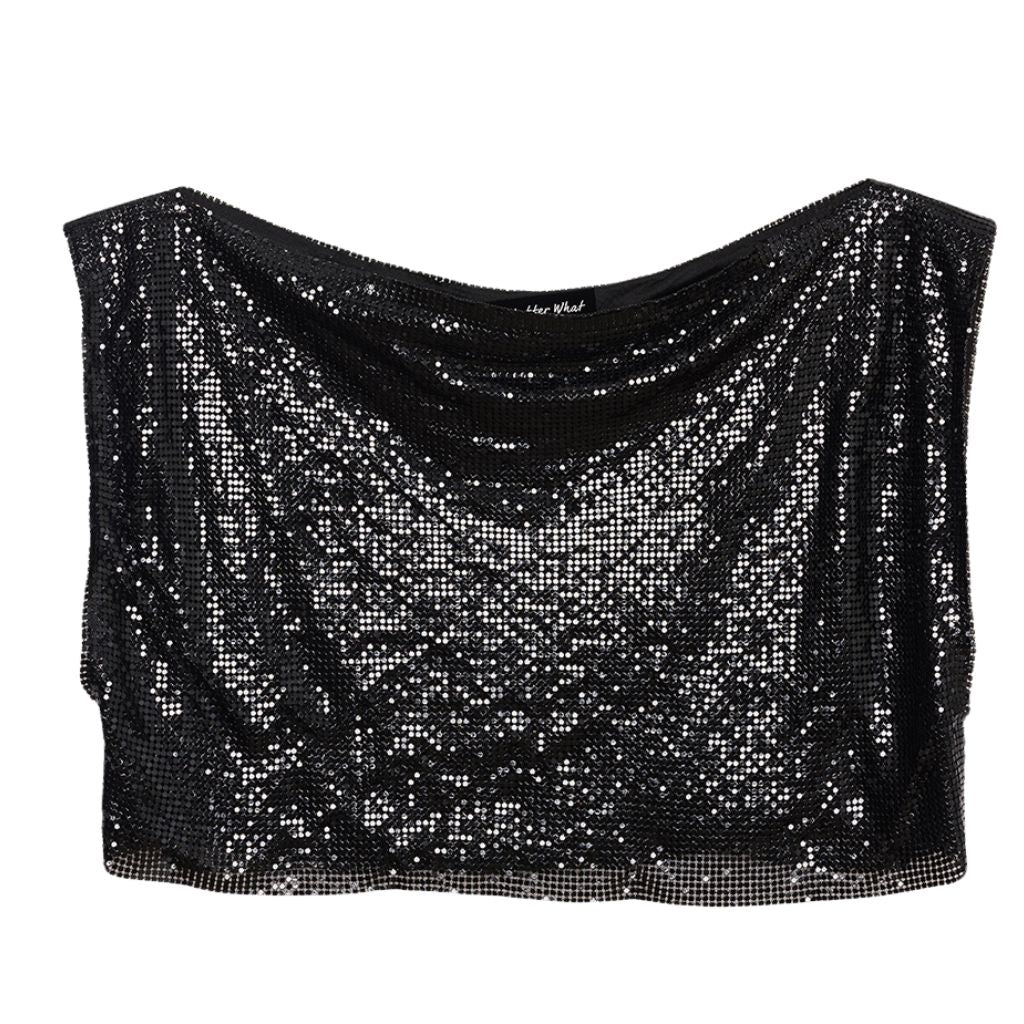 NO MATTER WHAT - Black Cowl Top | PR Sample at DOORS NYC PR showroom