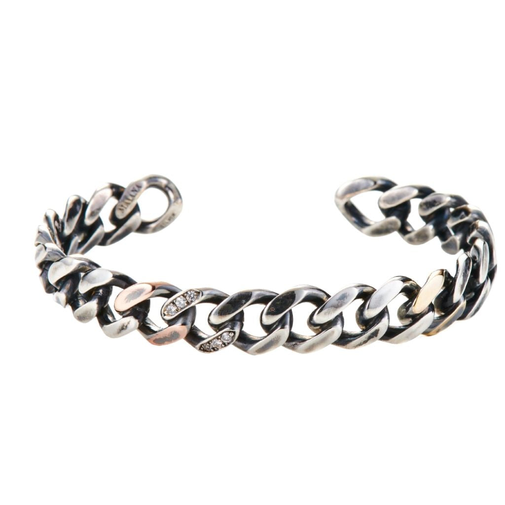 MASANA - Chain Motif Bangle with Diamonds, buy at DOORS NYC