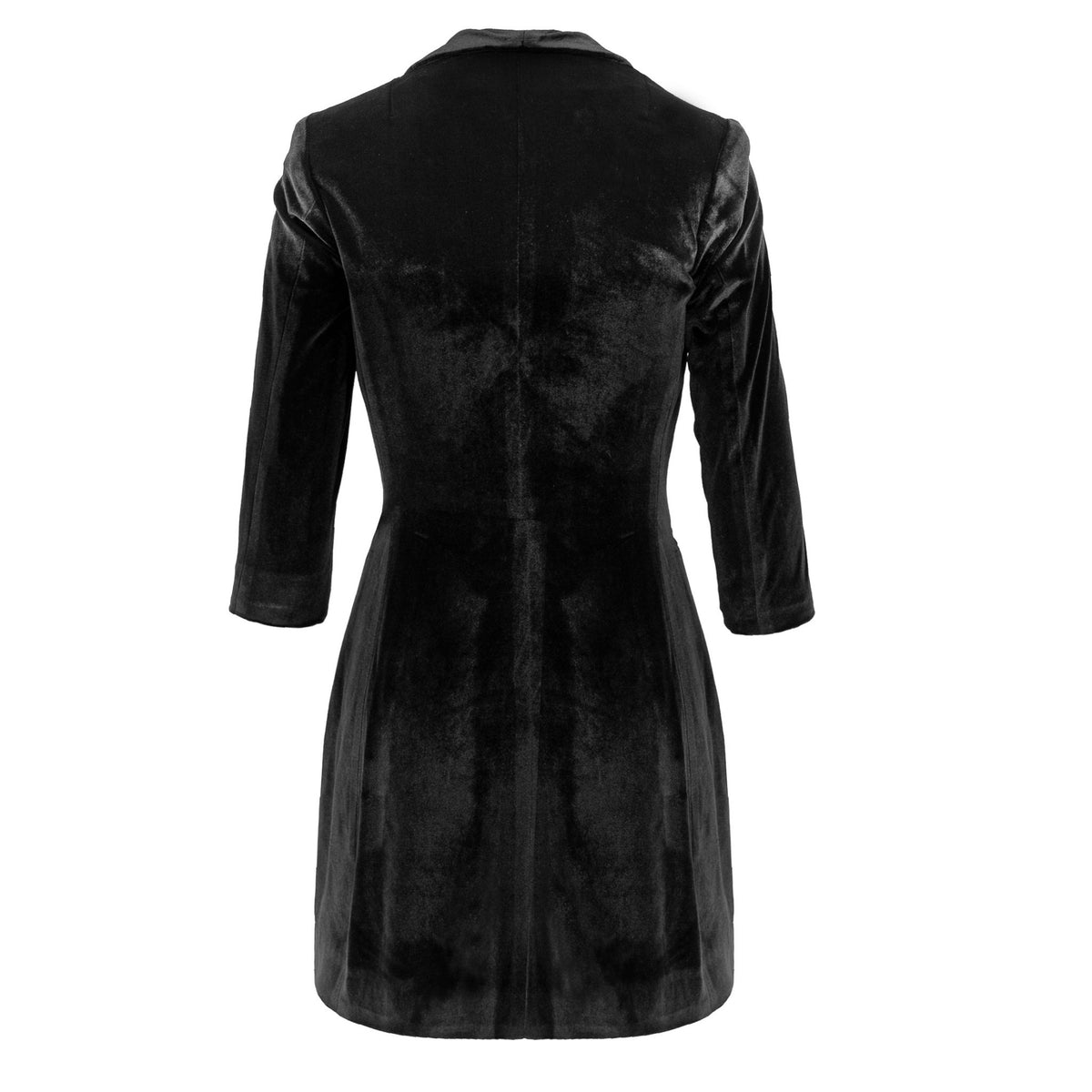 Black Asymmetric Velvet Blazer Dress