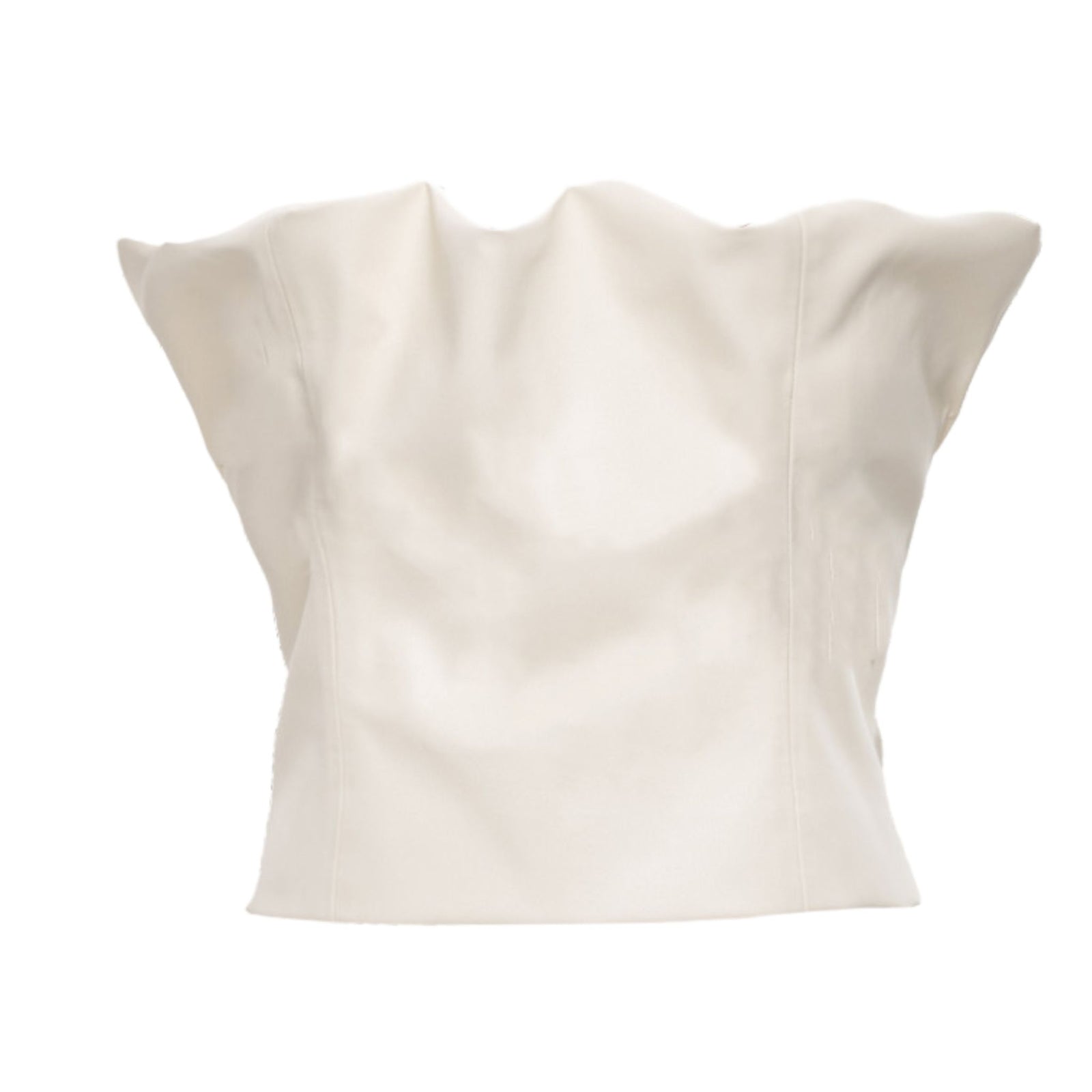 KRIS MARAN - Vegan Leather Top | Ecru buy at DOORS NYC