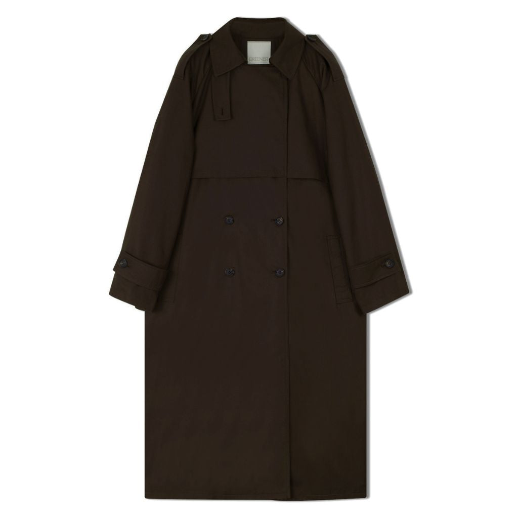 GREENEST - Two-way Trench Coat | Brown, buy at DOORS NYC
