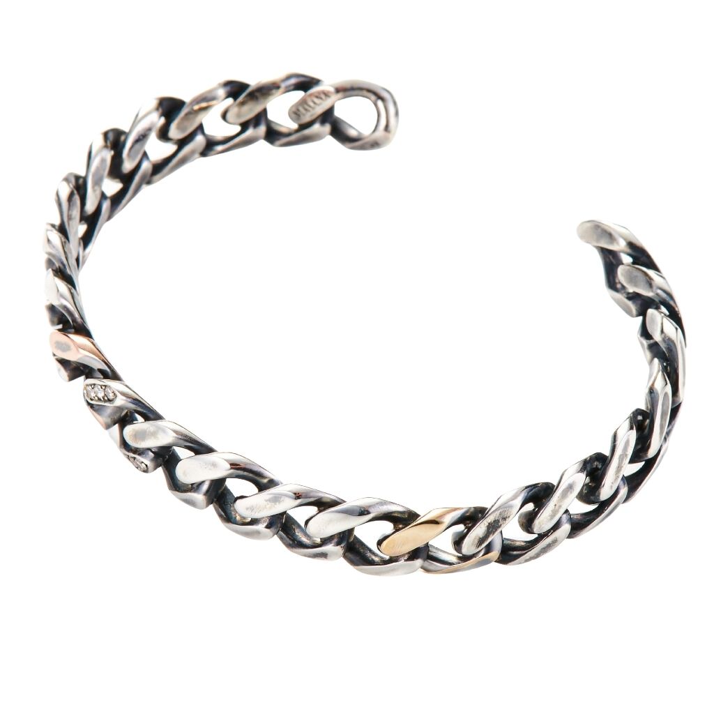 MASANA - Chain Motif Bangle with Diamonds, buy at DOORS NYC