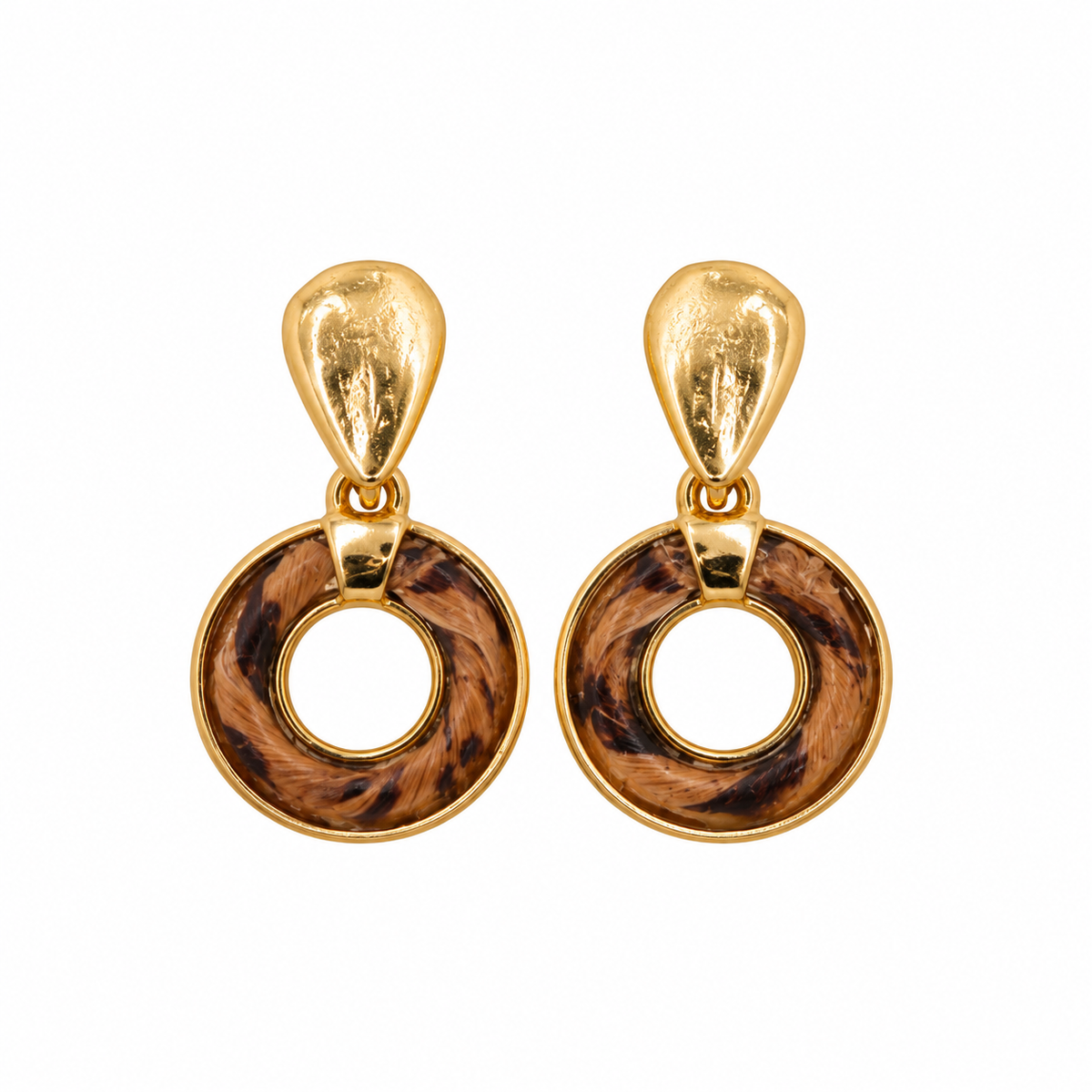 The Single Round Banana Fiber Earrings