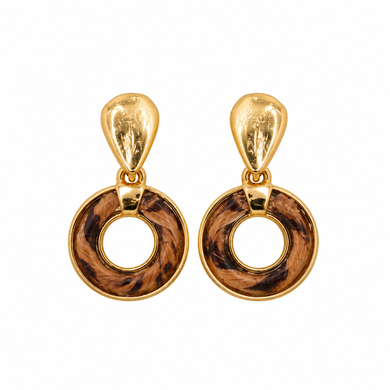 The Single Round Banana Fiber Earrings
