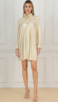 KAIANE DESIGNS - Metallic Mini Dress | Gold at DOORS NYC