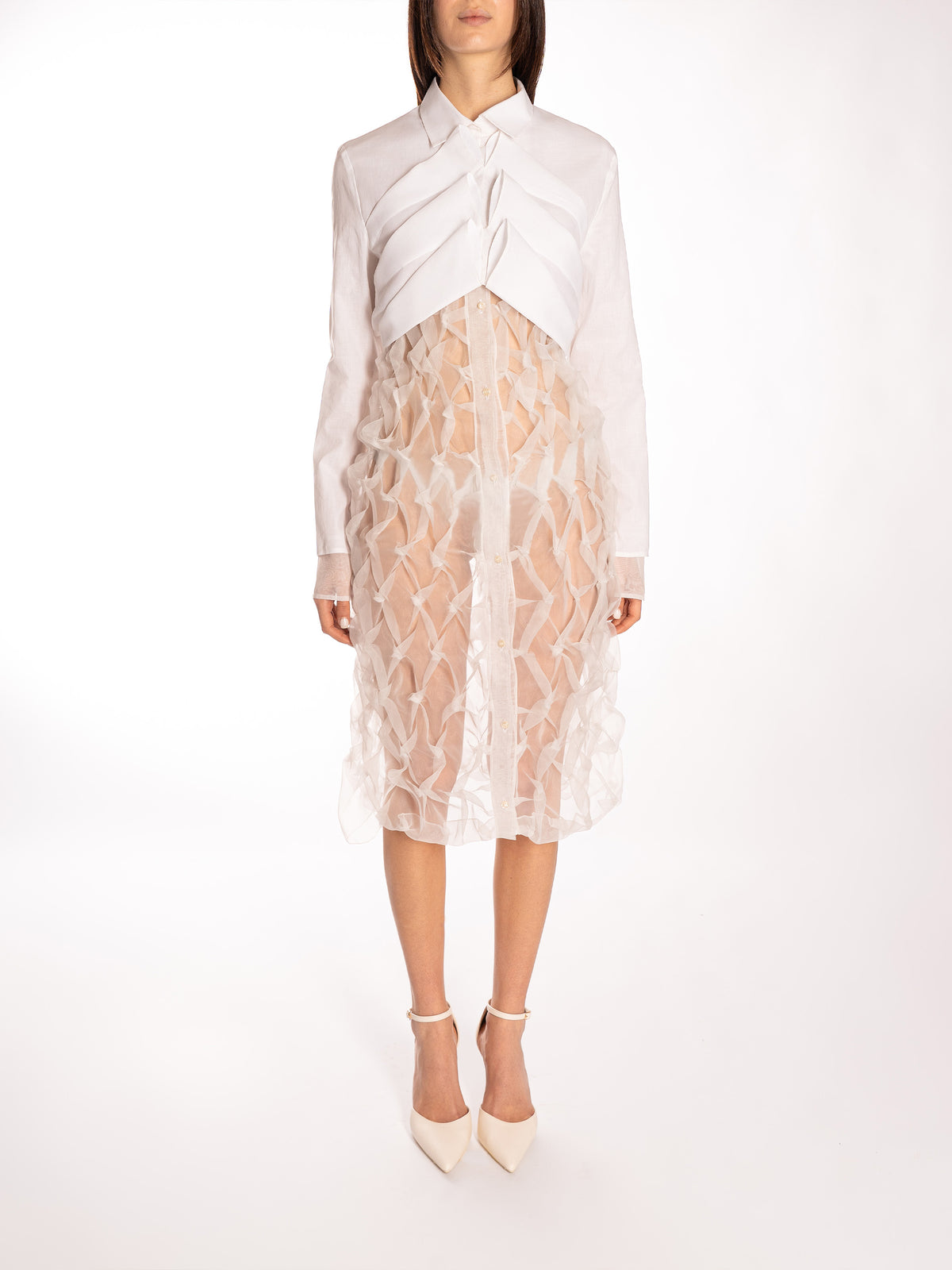 HURRICANE B- Cropped Shirt With Floral Fringes  | PR Sample