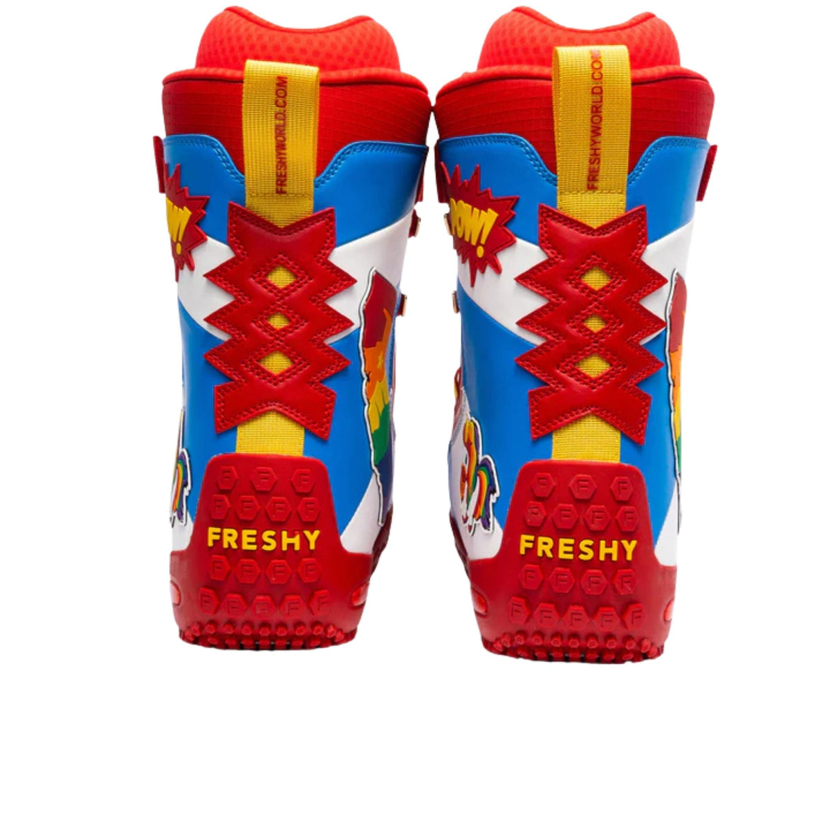 FRESHY - Pow Stomps Boots | Red and Blue, buy at DOORS NYC