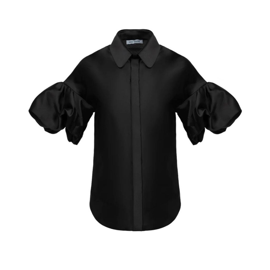 DICE KAYEK - Puff-Sleeve Signature Blouse | Black, buy at DOORS NYC
