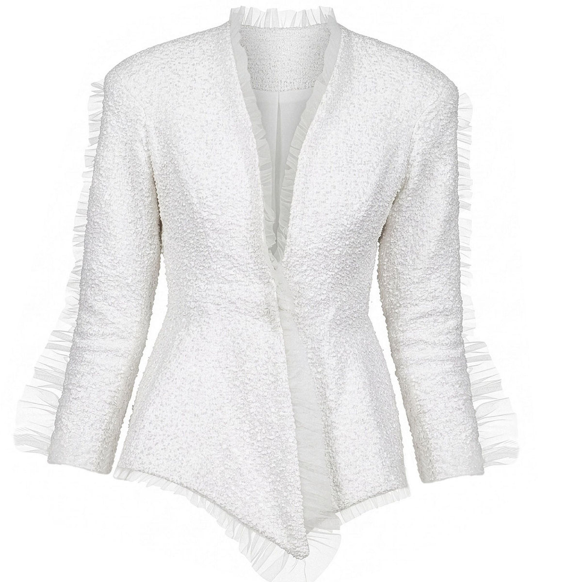 Bloomed Silence Tweed Jacket in White