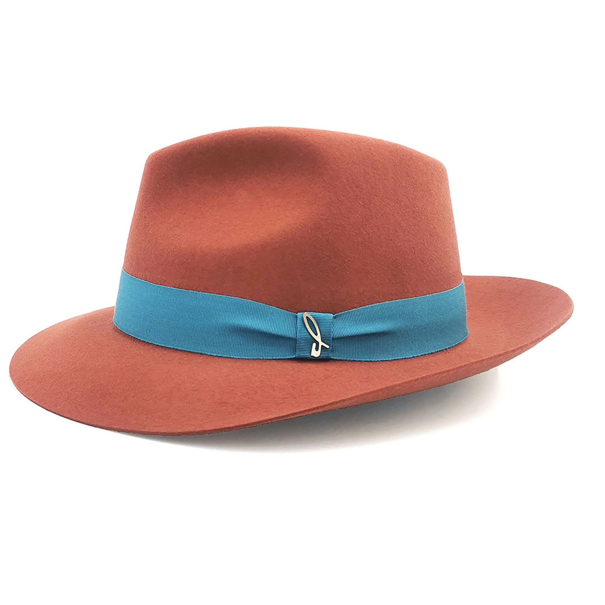 Red hat with a blue band on a white background