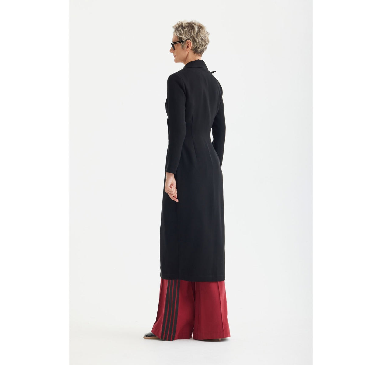 Modern Tailored Long Blazer Dress | Black