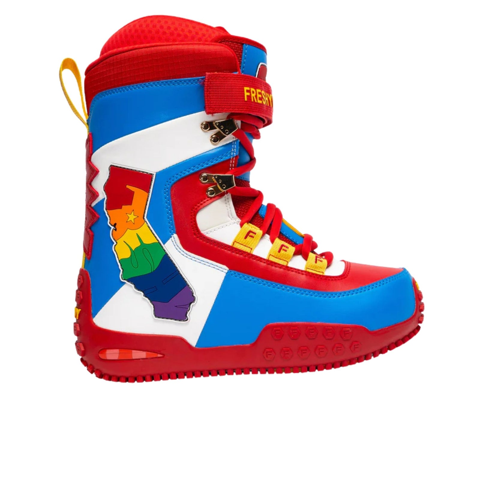 FRESHY - Pow Stomps Boots | Red and Blue, buy at DOORS NYC