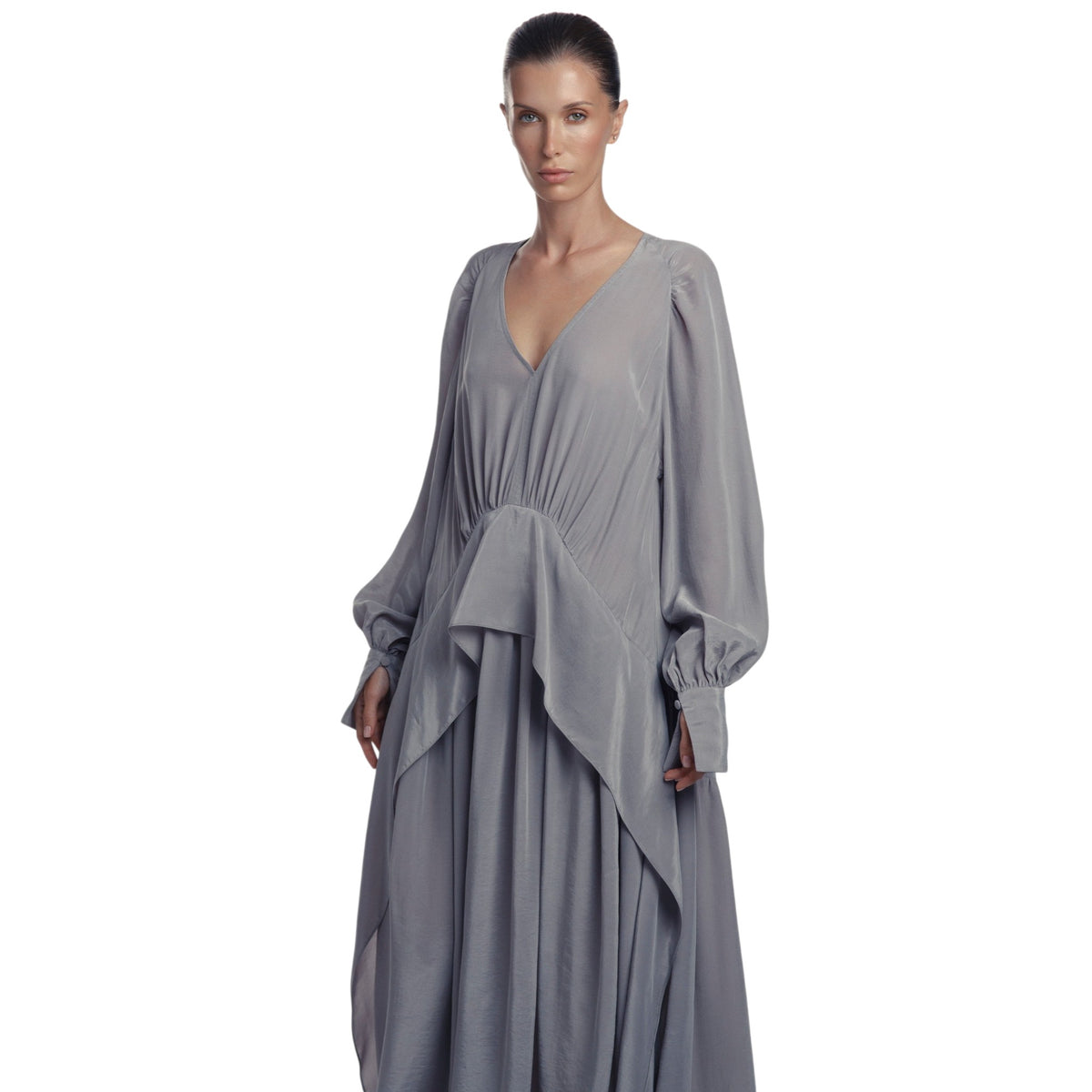 Grey Oversized Cupra Dress