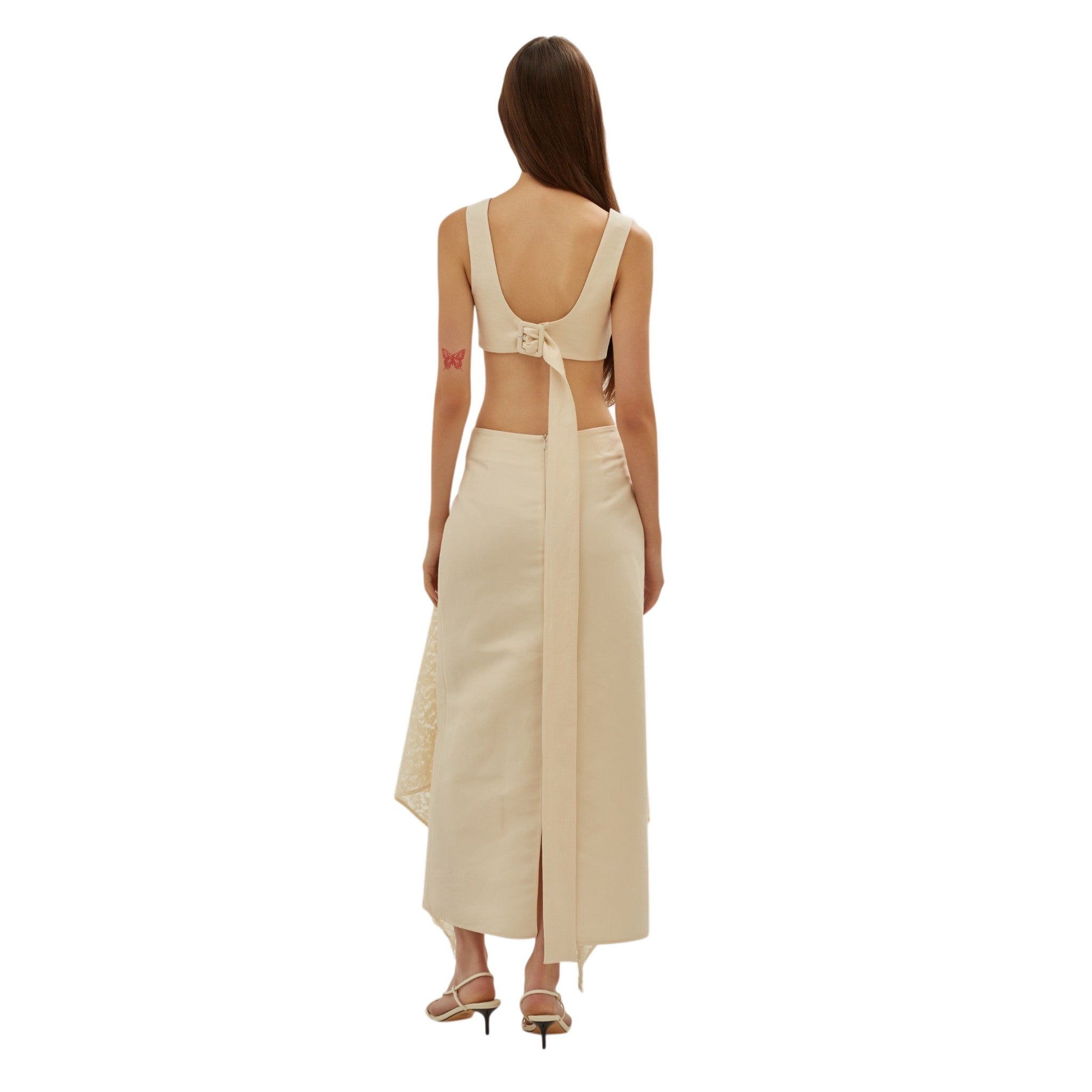 Ivory Lace Midi Skirt