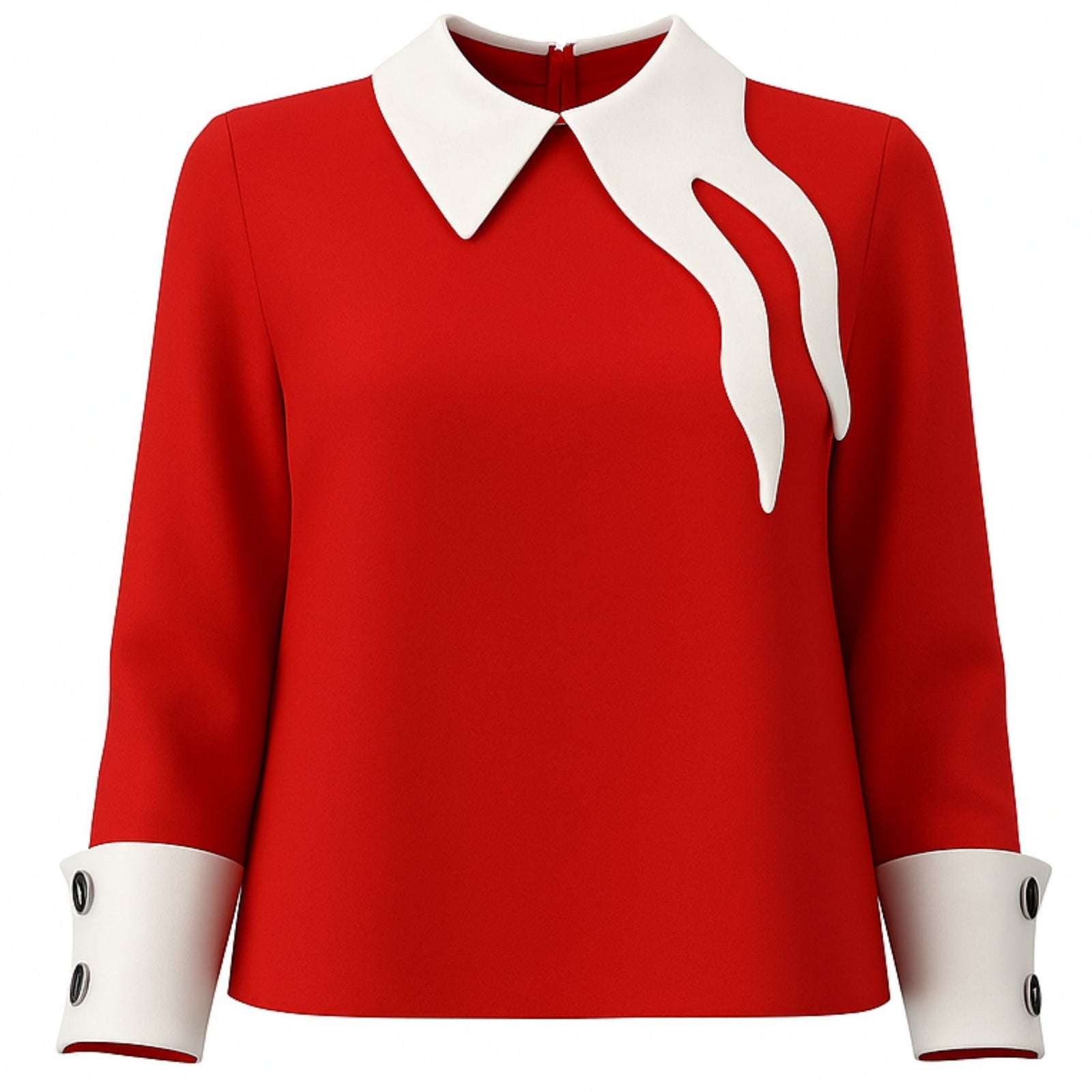 Semi-Formal Blouse With Contrasting Details | Red