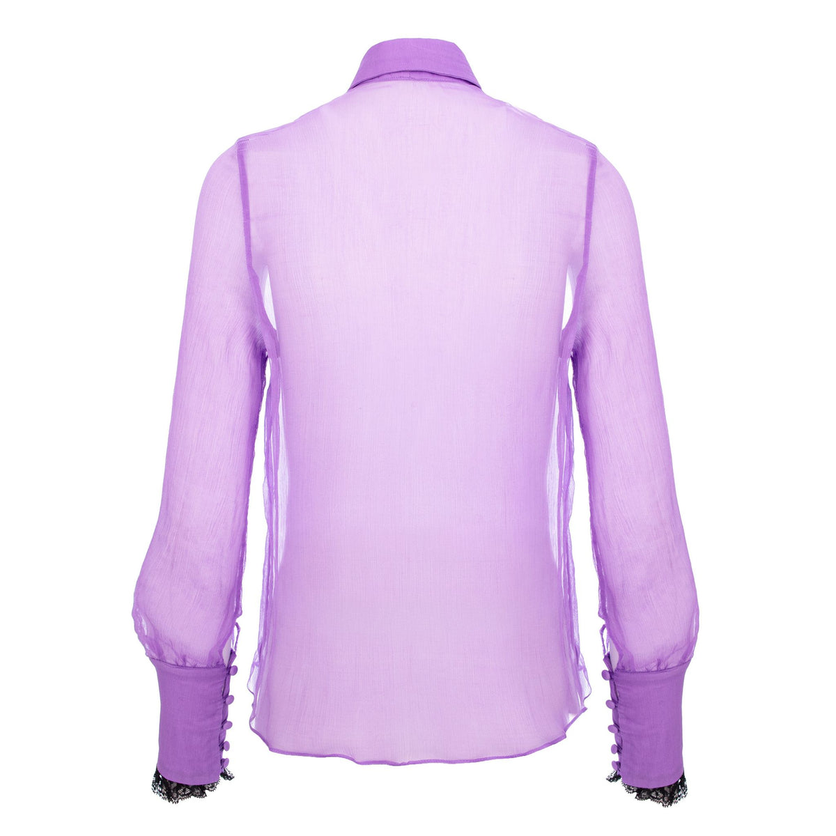 Lilac Ruffle Silk Shirt