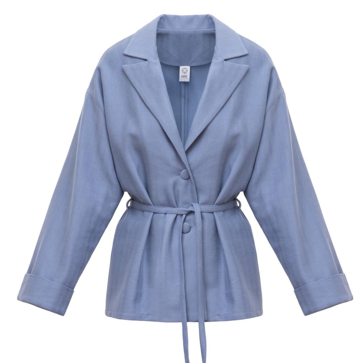Kimono-Inspired Pale Blue Blazer