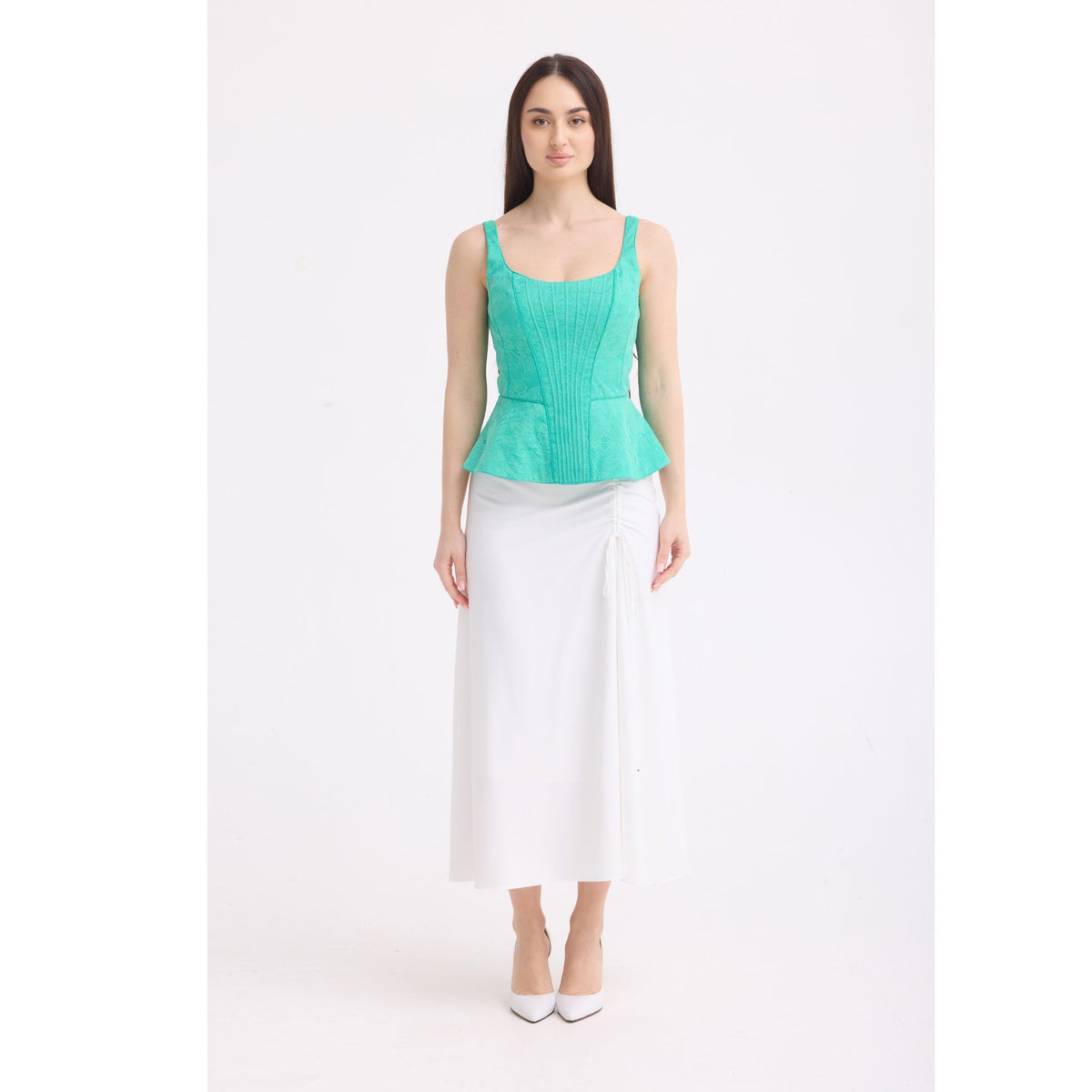 Aqua Lace Corset Top