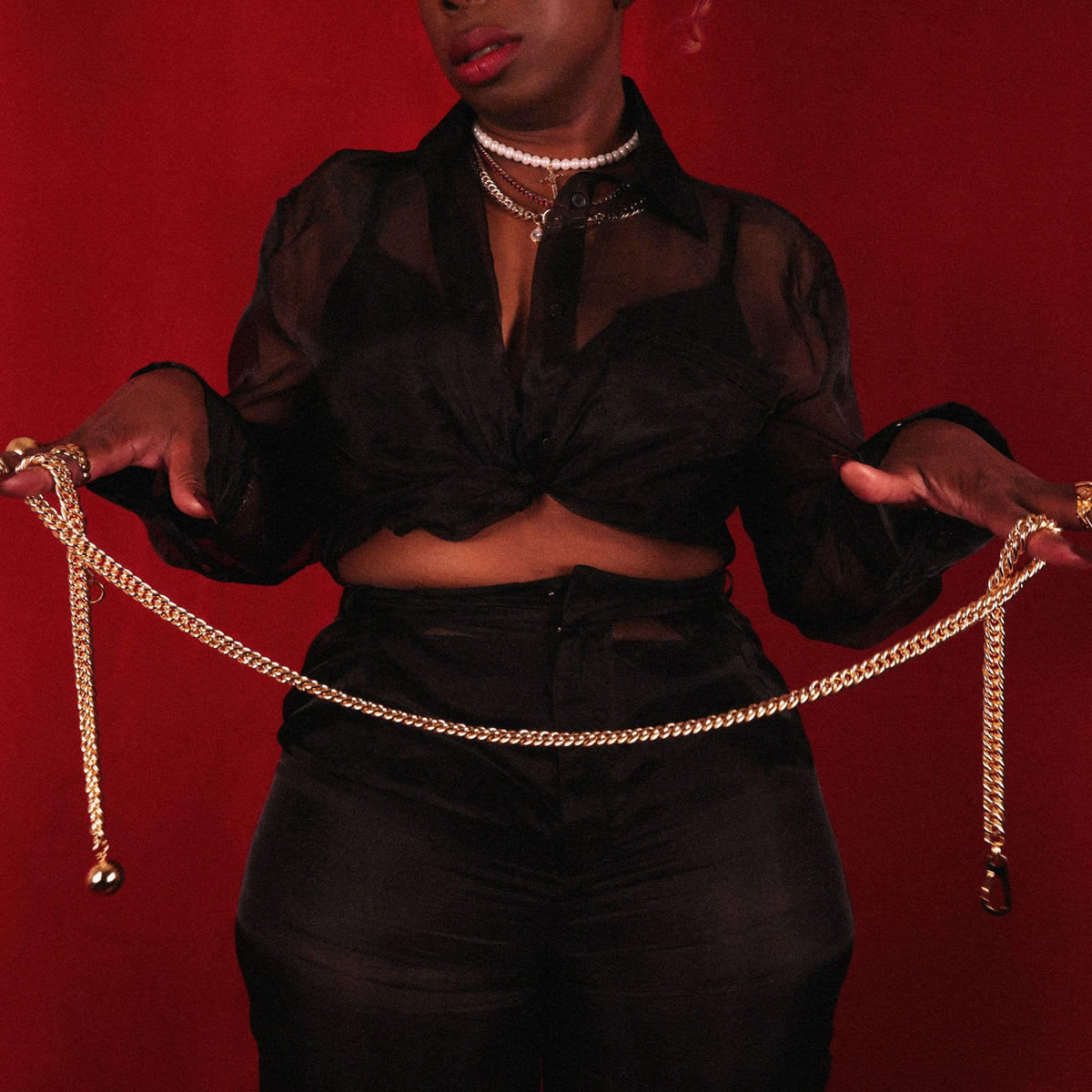 Chunky Gold Cuban Link and Ball Belt