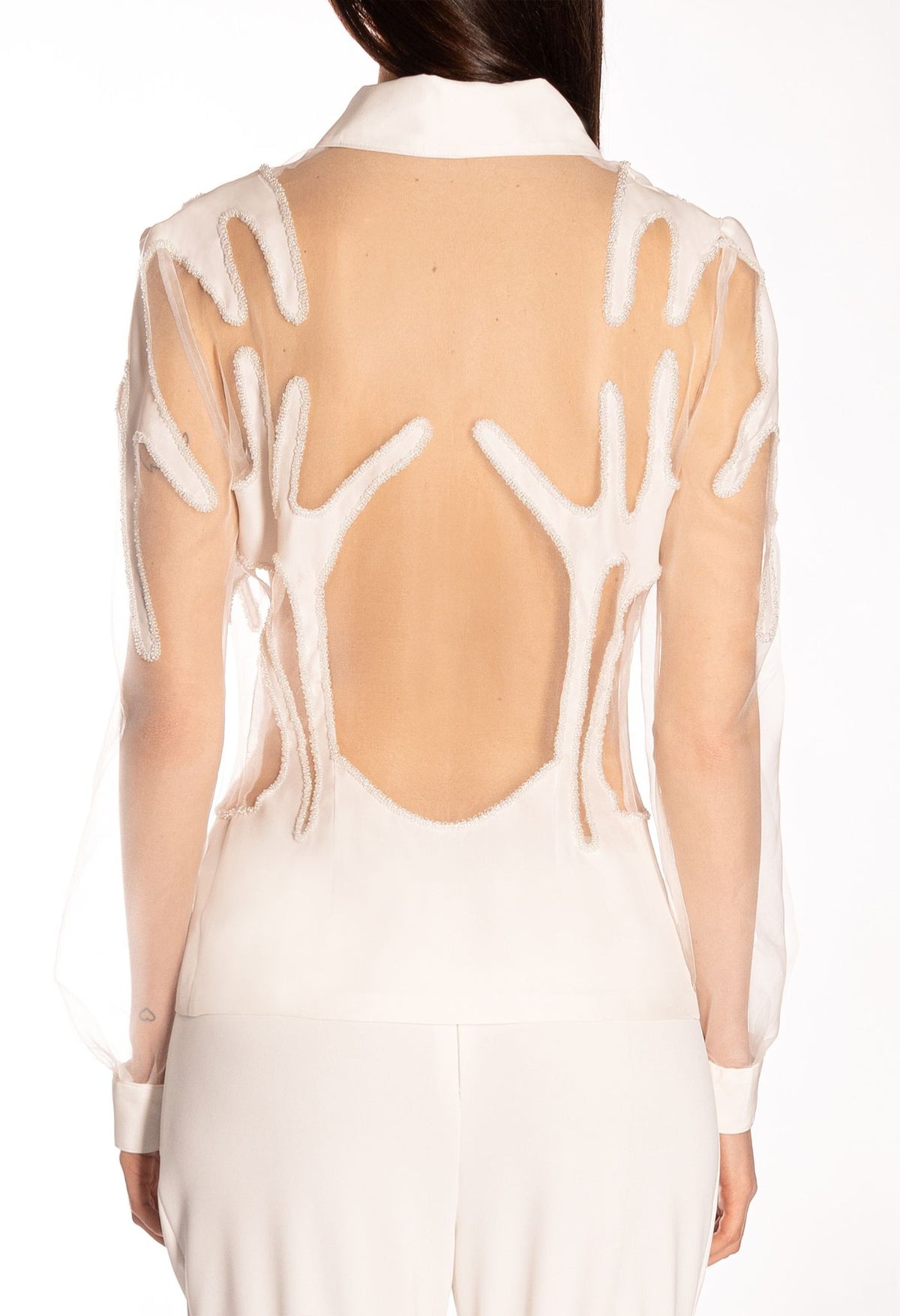 HURRICANE B - White Silk Shirt , buy at DOORS NYC