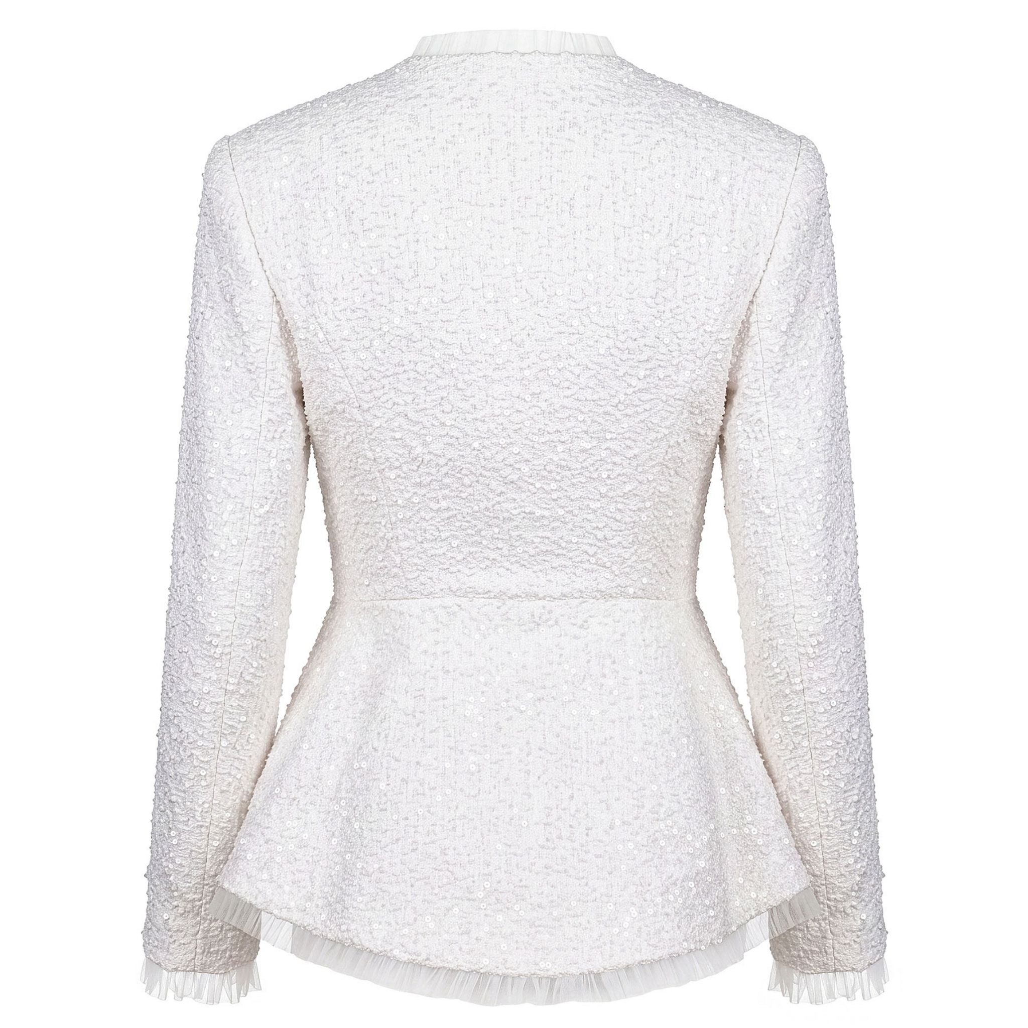 Bloomed Silence Tweed Jacket in White