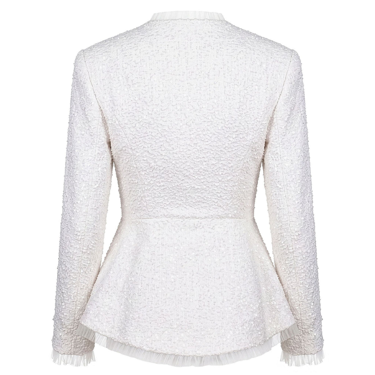 Bloomed Silence Tweed Jacket in White