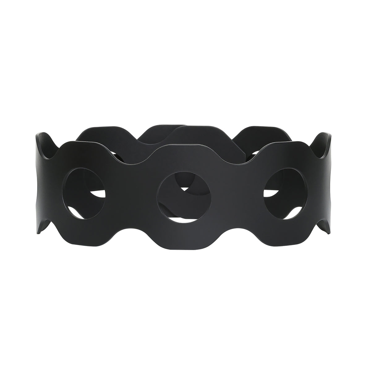 Black wavy belt on a white background