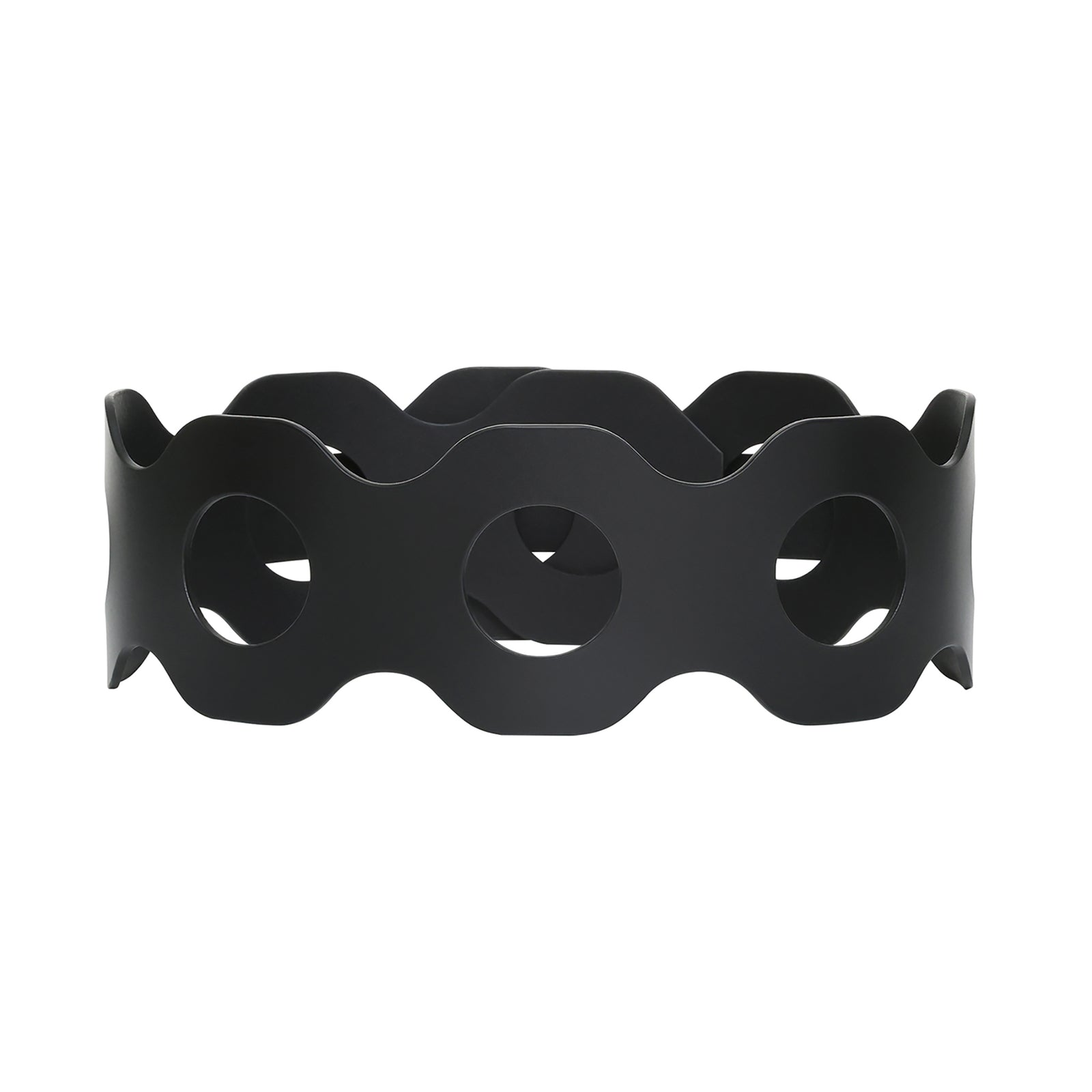 Black wavy belt on a white background