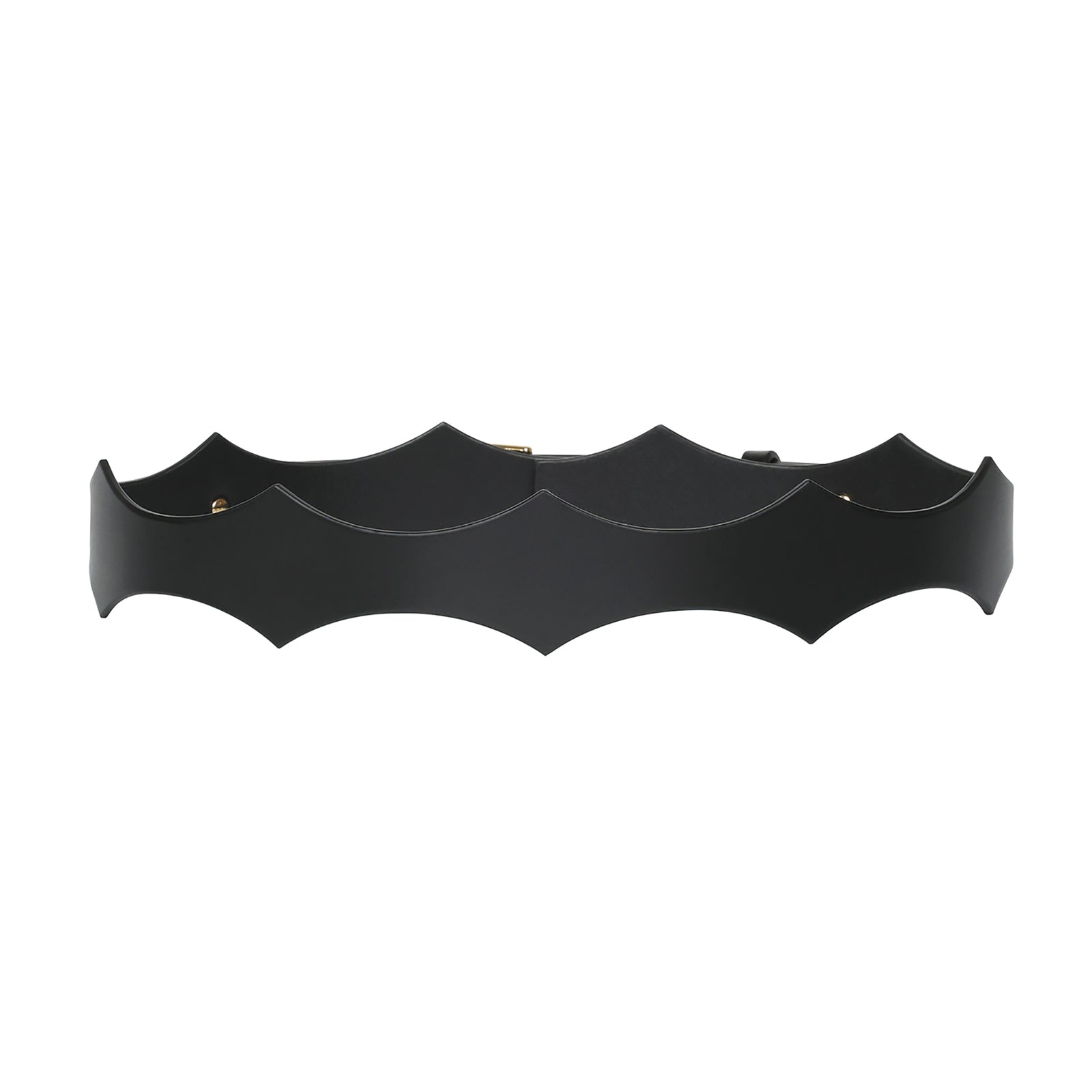 Black bat-shaped belt on a white background
