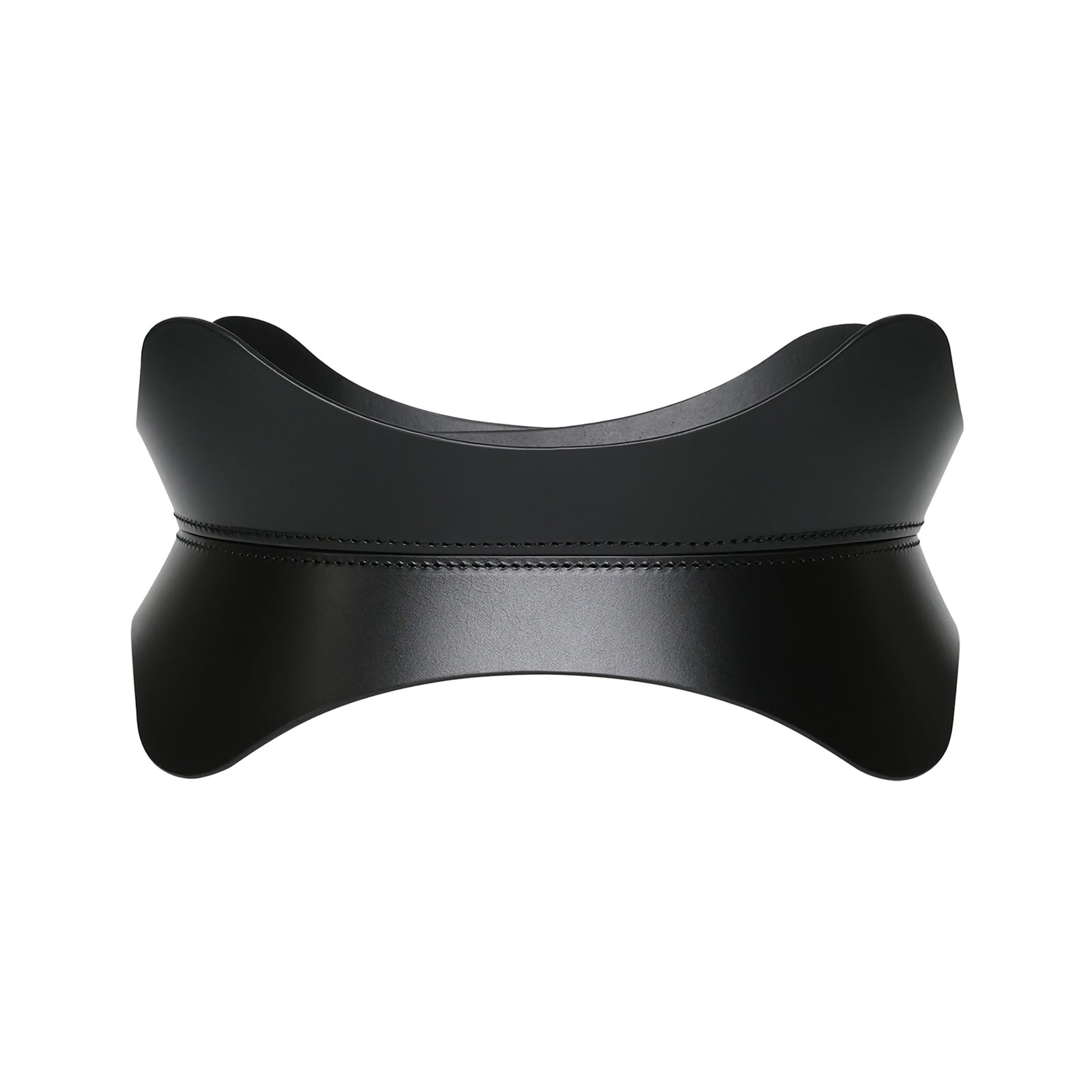 Black leather belt on a white background