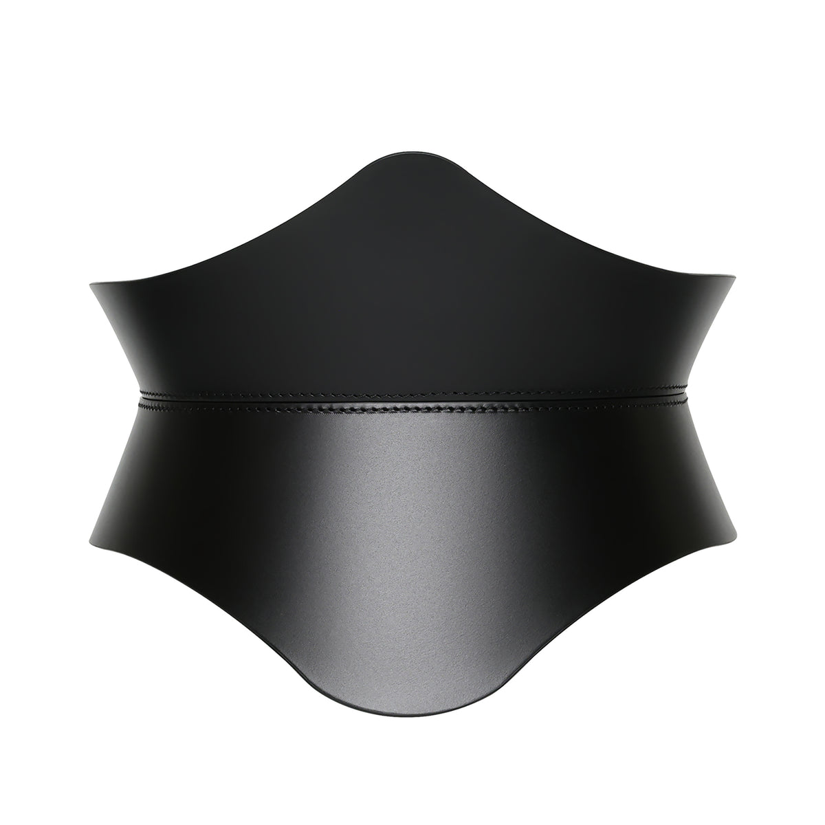 Black leather belt on a white background