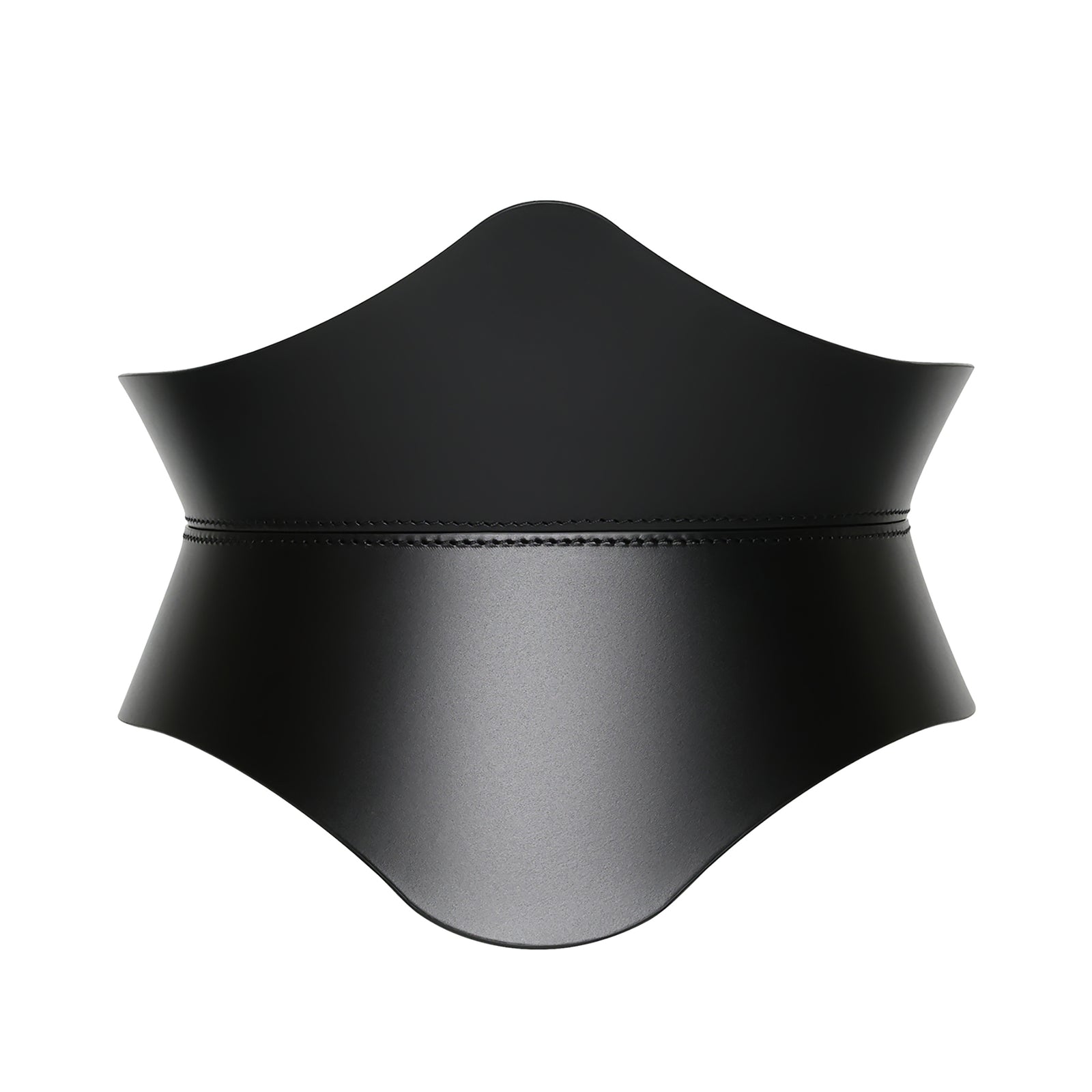 Black leather belt on a white background