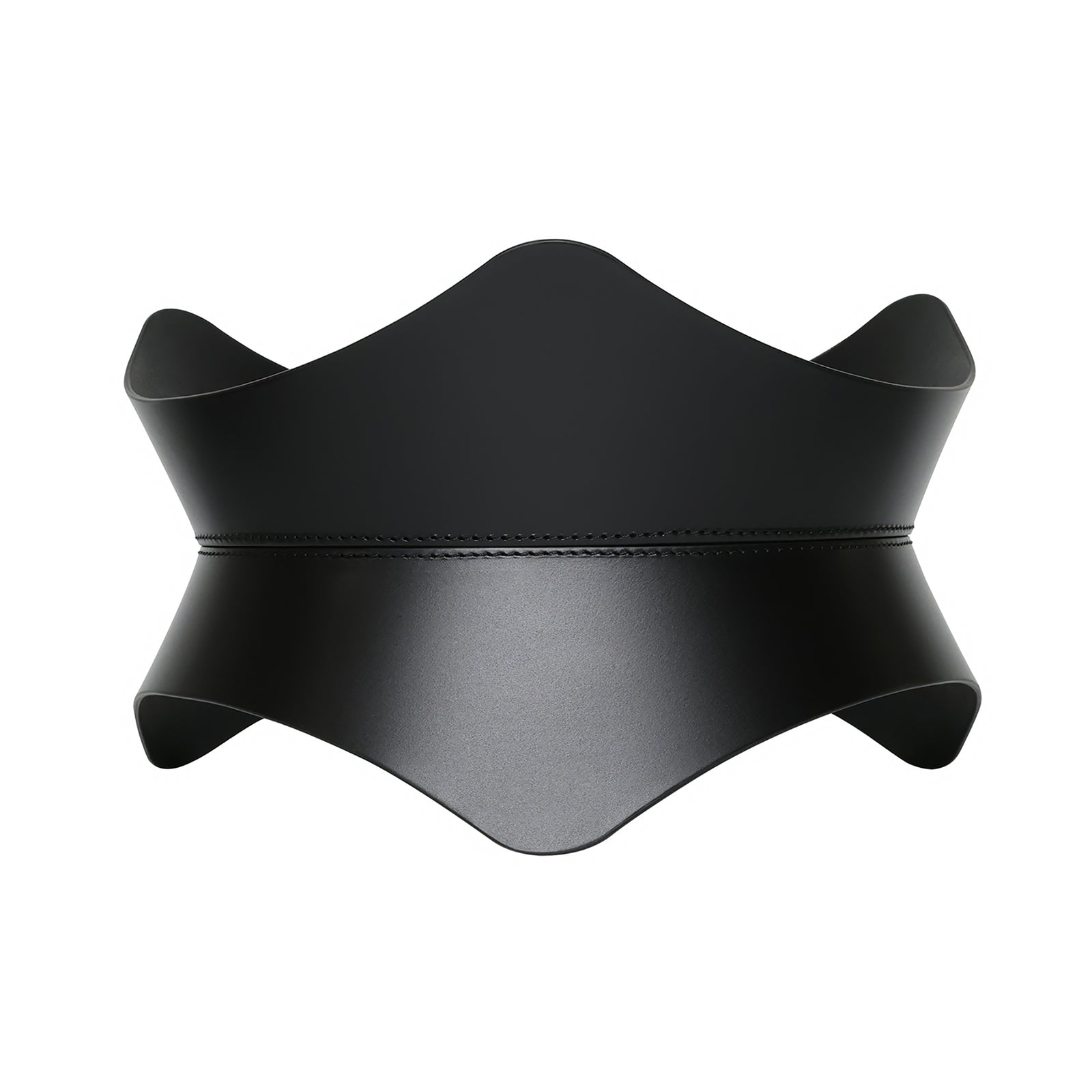 Black leather corset on a white background