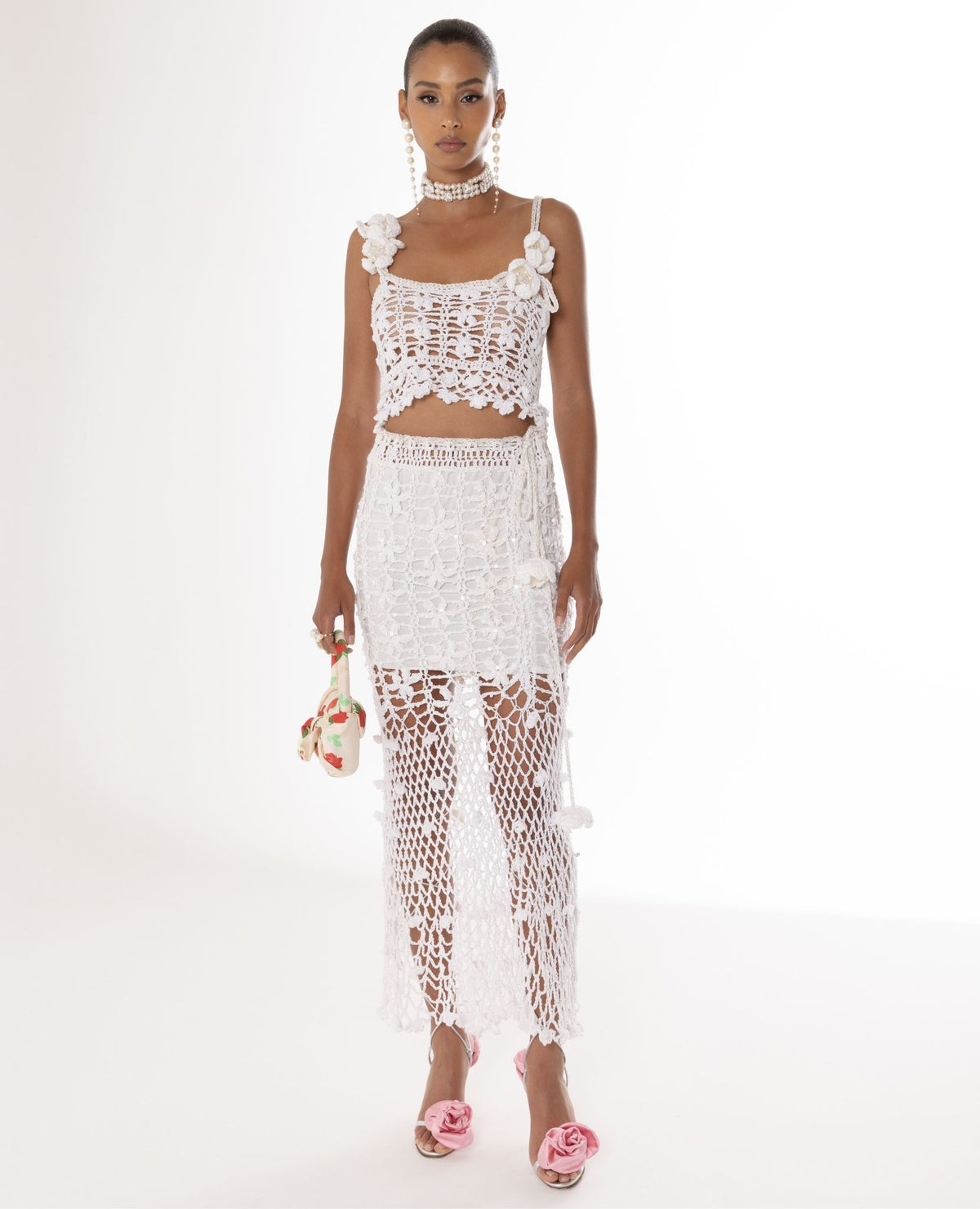 ANDREEVA - White Vanilla Handmade Crochet Top, buy at doors.nyc