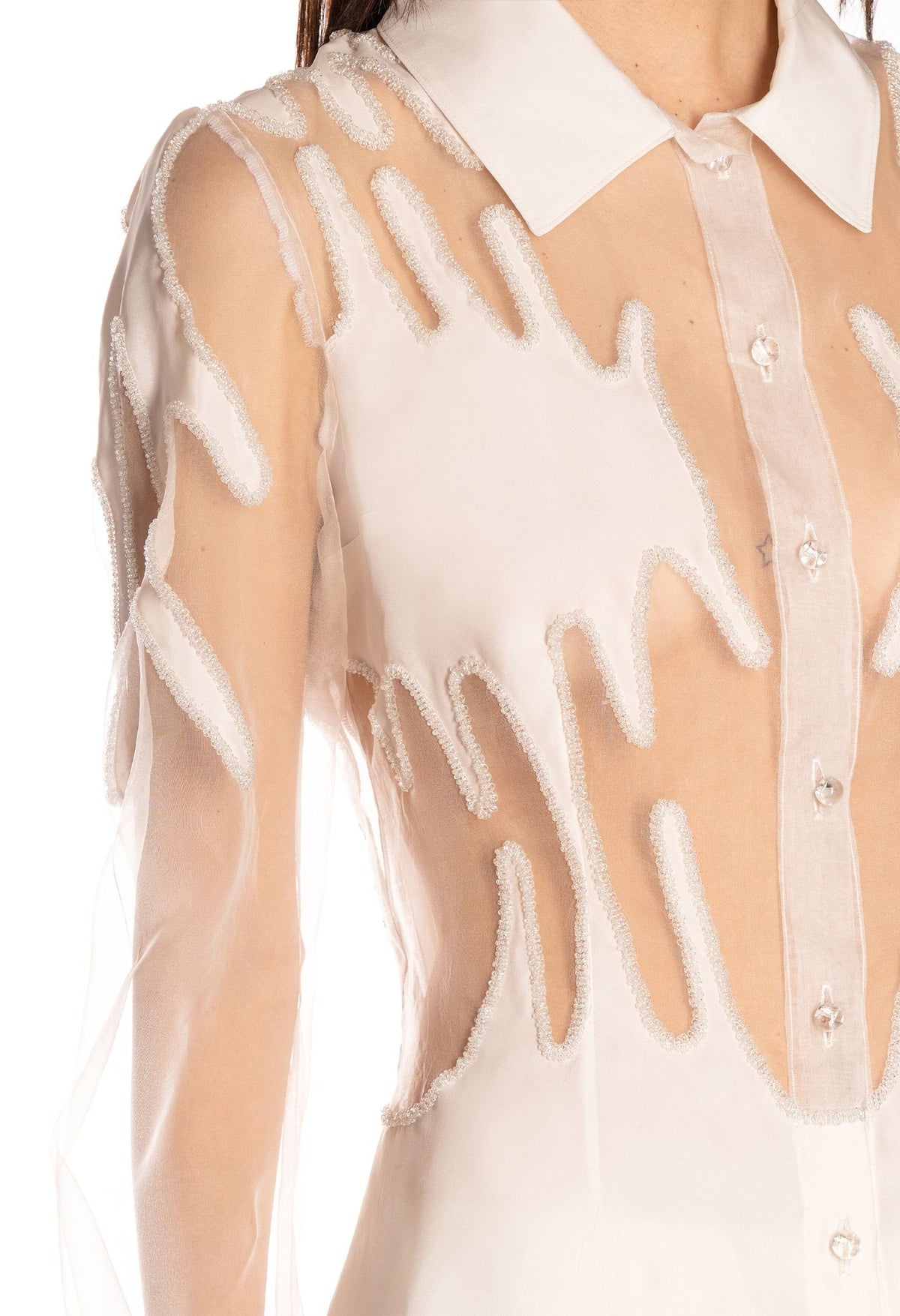 HURRICANE B - White Silk Shirt , buy at DOORS NYC