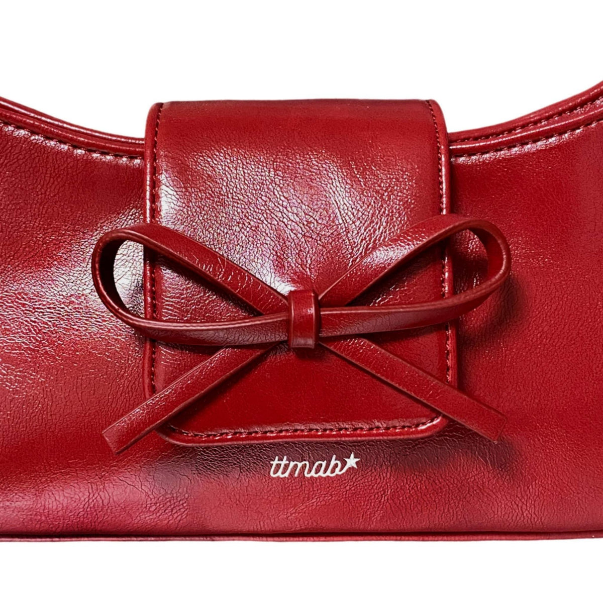 TTMAB -Fishnet Stockings Bow Baguette Bag | Red, buy at DOORS NYC