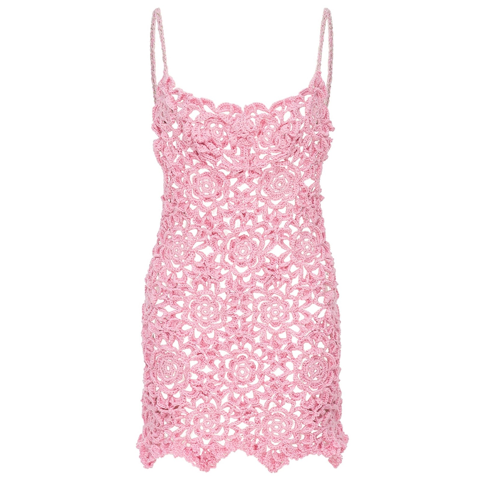 Pink Pearl Handmade Crochet Mini Dress