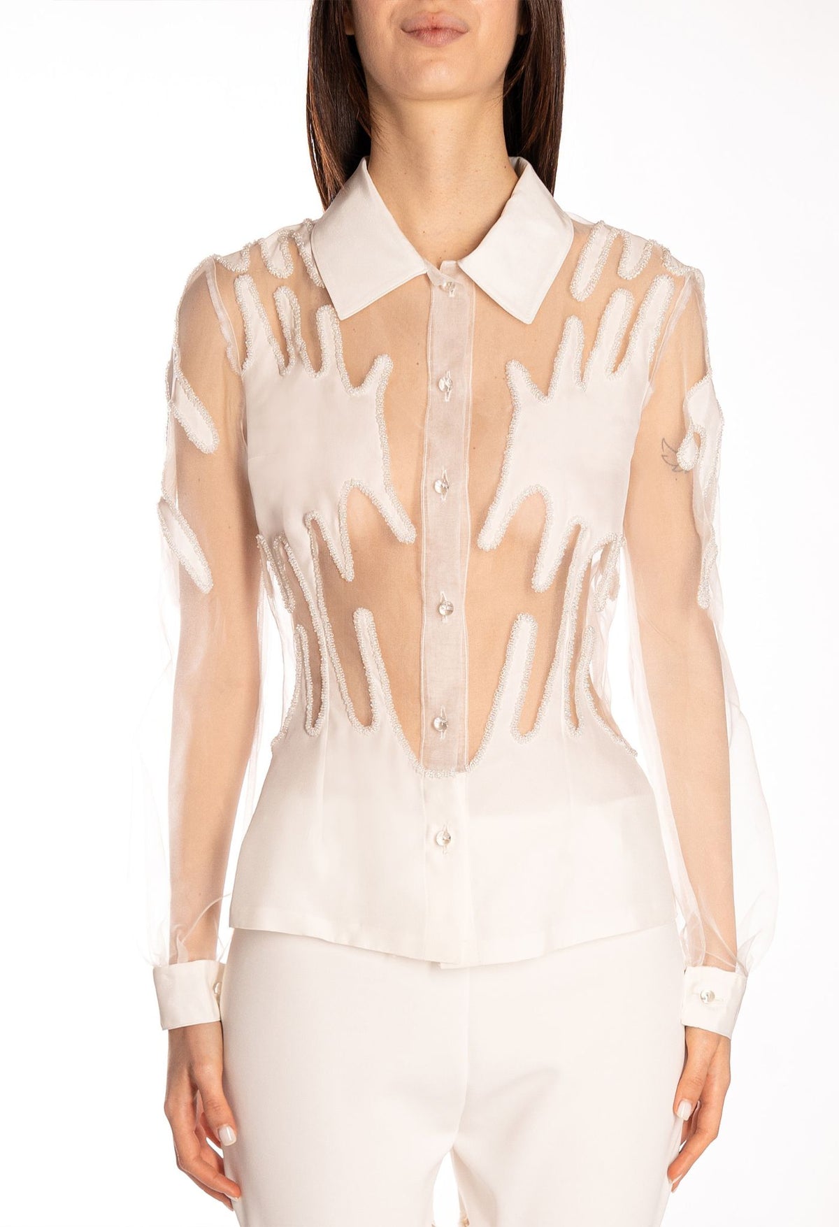 HURRICANE B - White Silk Shirt , buy at DOORS NYC