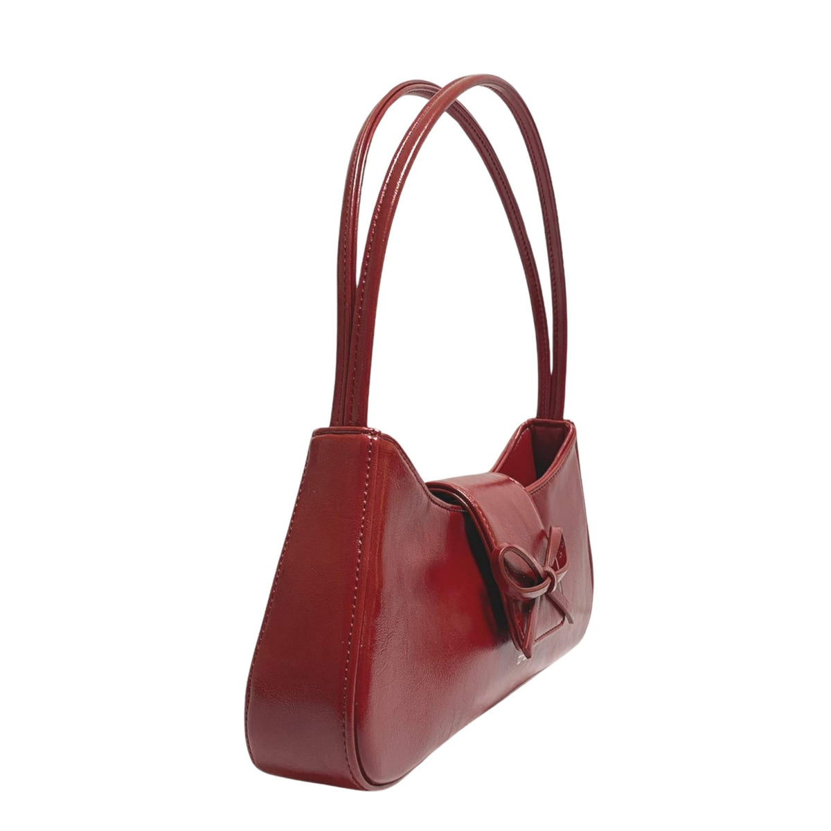 TTMAB -Fishnet Stockings Bow Baguette Bag | Red, buy at DOORS NYC